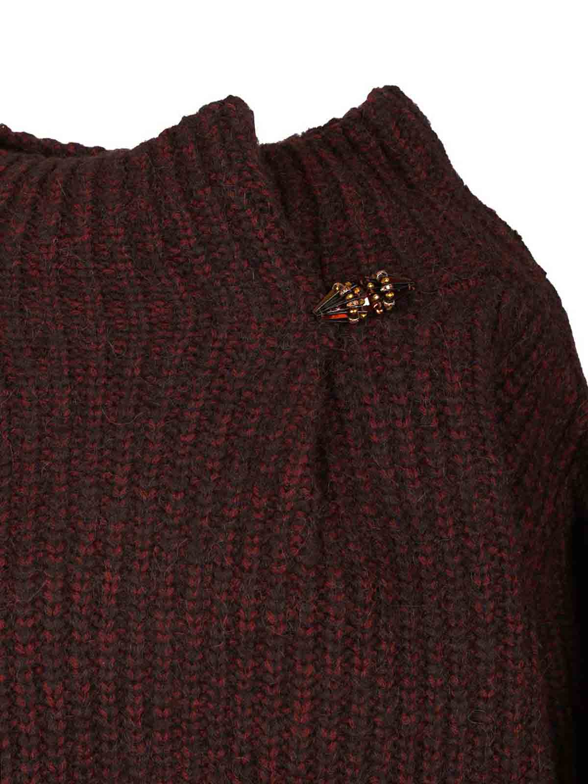 Burgundy Oversized Wool Sweater 252011229272535E15 (Dries Van Noten / ニット・セーター・カーディガン ) | Dries Van Noten (ドリスヴァンノッテン)(3)