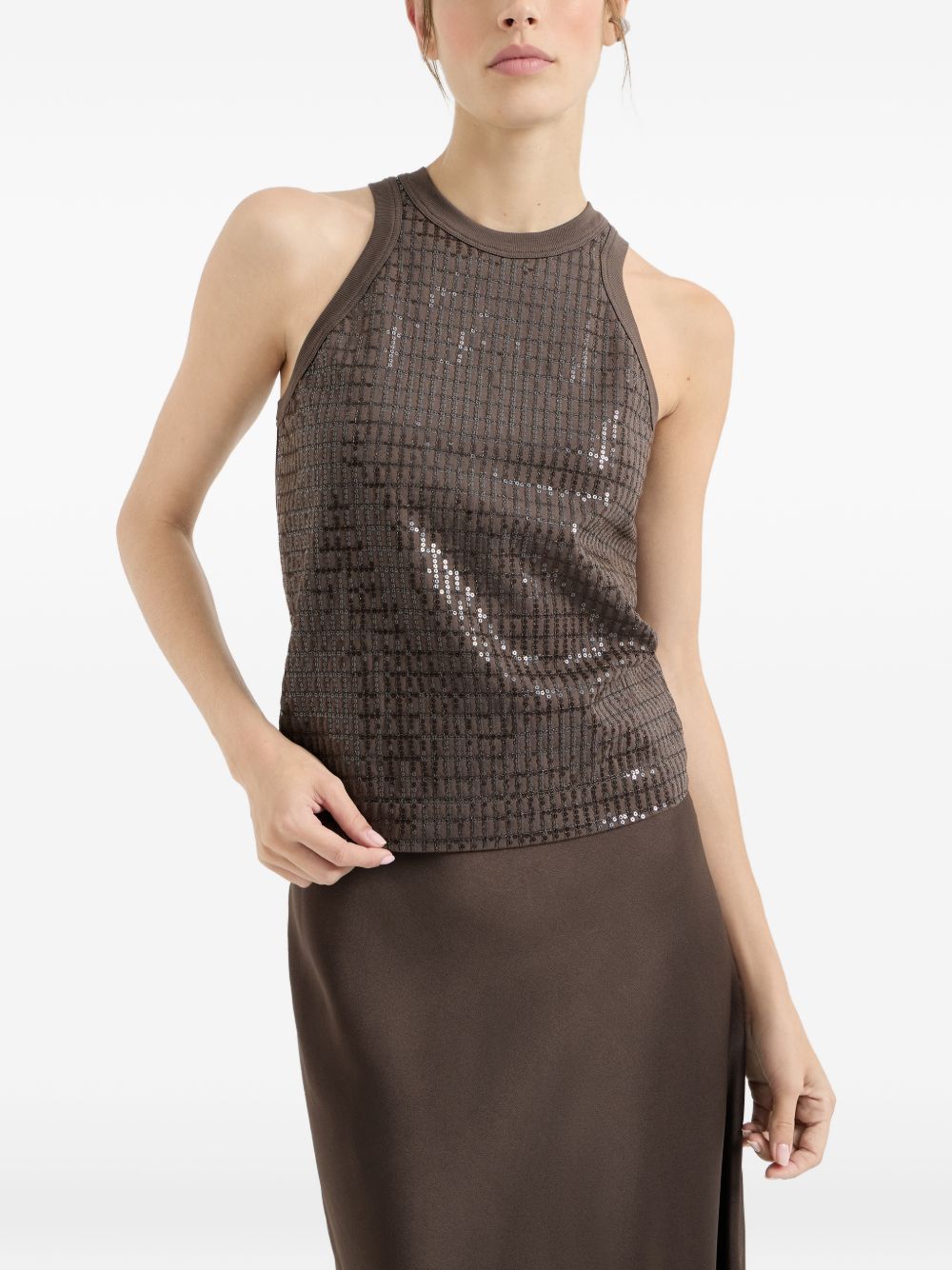 Brunello Cucinelli Top Brown M0T18HK500C8589 (Brunello Cucinelli / タンクトップ・キャミソール ) | Brunello Cucinelli (ブルネロ・クチネリ)(1)