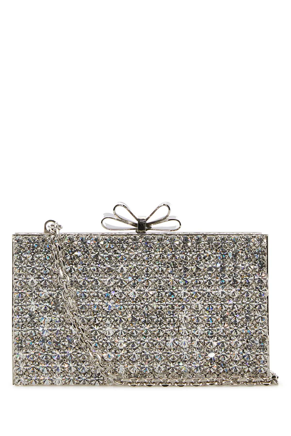 Embellished metal Cadeau clutch FW24BG0012STRCRYSILVER (MACH & MACH / クラッチバッグ・ポーチ ) | MACH & MACH (マッハ&マッハ)