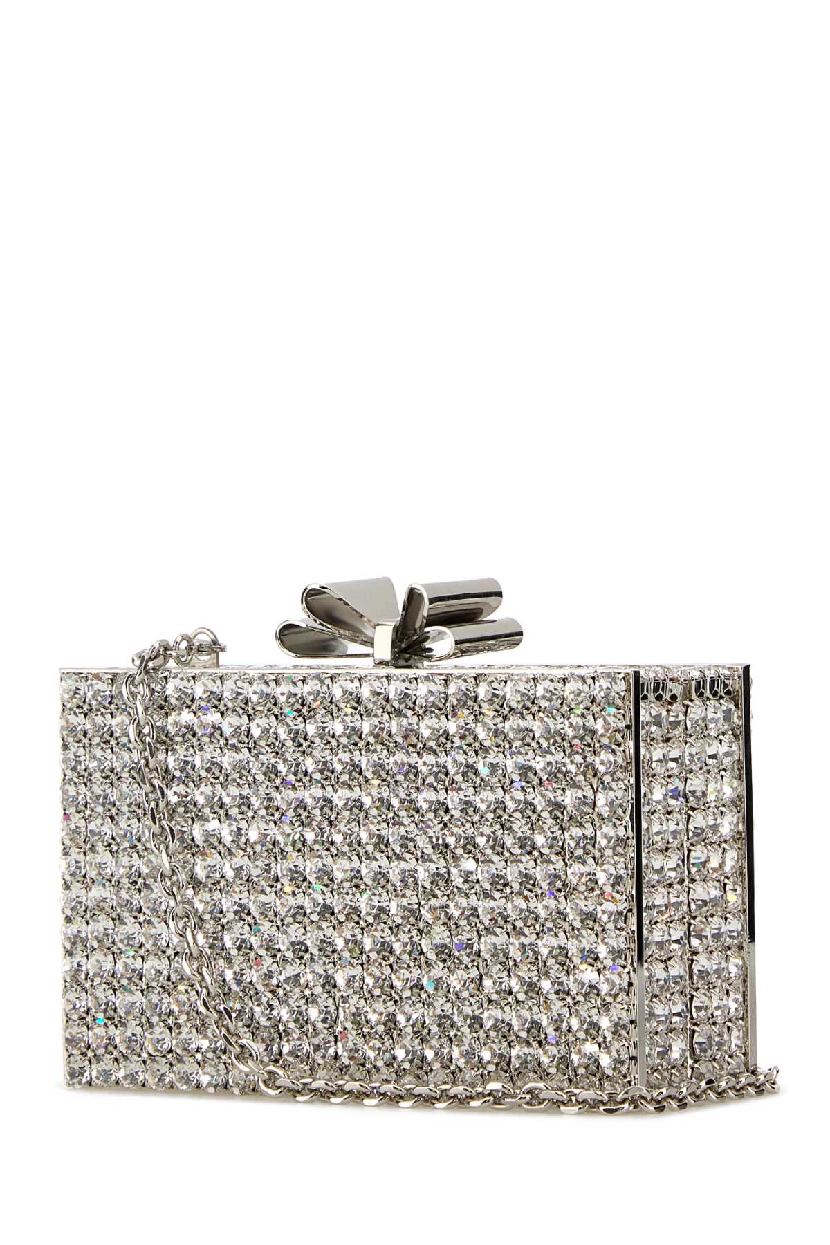 Embellished metal Cadeau clutch FW24BG0012STRCRYSILVER (MACH & MACH / クラッチバッグ・ポーチ ) | MACH & MACH (マッハ&マッハ)(1)