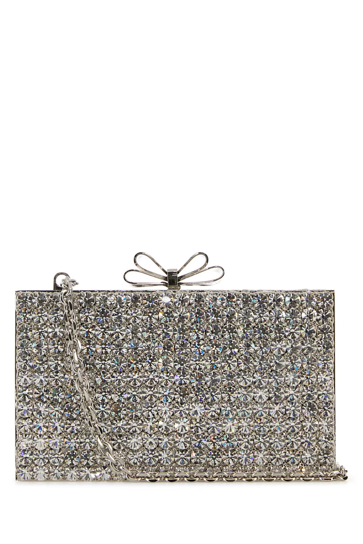 Embellished metal Cadeau clutch FW24BG0012STRCRYSILVER (MACH & MACH / クラッチバッグ・ポーチ ) | MACH & MACH (マッハ&マッハ)(2)