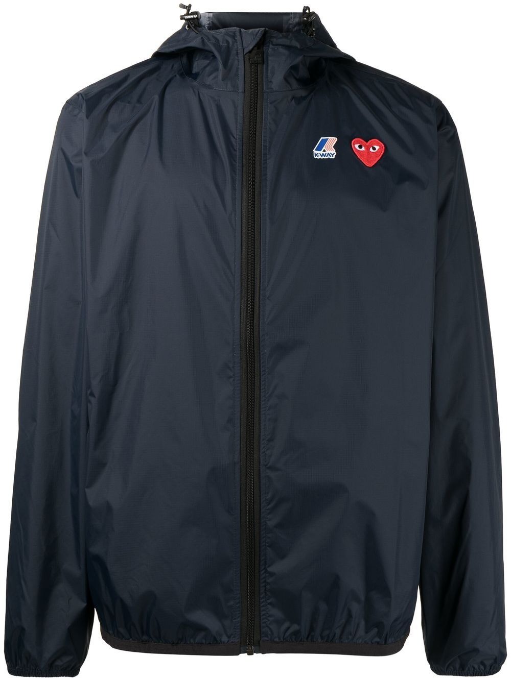 CDG PLAY X K-WAY ZIPPED HOODED UNISEX JACKET P1J501NAVY (PLAY Comme Des Garçons / カジュアルジャケット ) | PLAY Comme Des Garçons (プレイ コムデギャルソン)