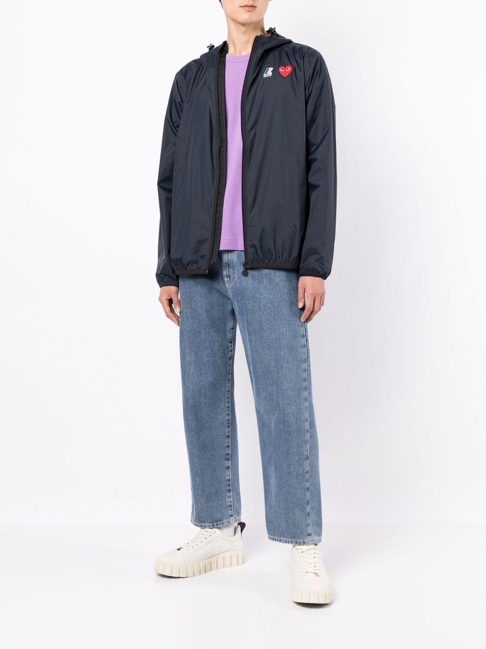 CDG PLAY X K-WAY ZIPPED HOODED UNISEX JACKET P1J501NAVY (PLAY Comme Des Garçons / カジュアルジャケット ) | PLAY Comme Des Garçons (プレイ コムデギャルソン)(5)