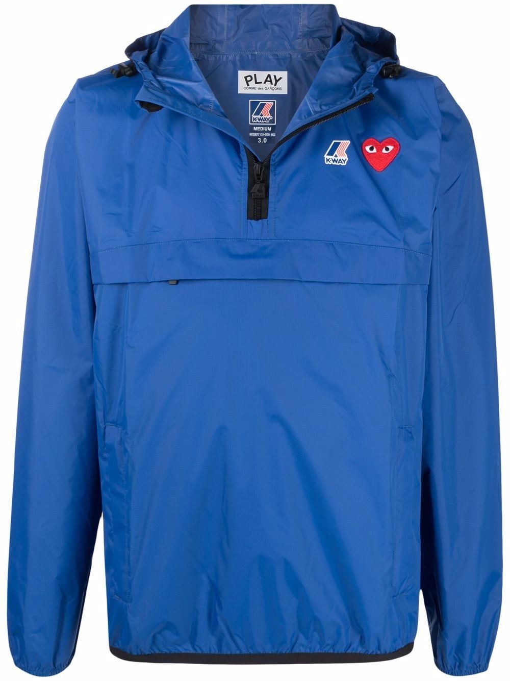 X K-WAY UNISEX LEON HALF ZIP JACKET P1J502BLUE (PLAY Comme Des Garçons / カジュアルジャケット ) | PLAY Comme Des Garçons (プレイ コムデギャルソン)