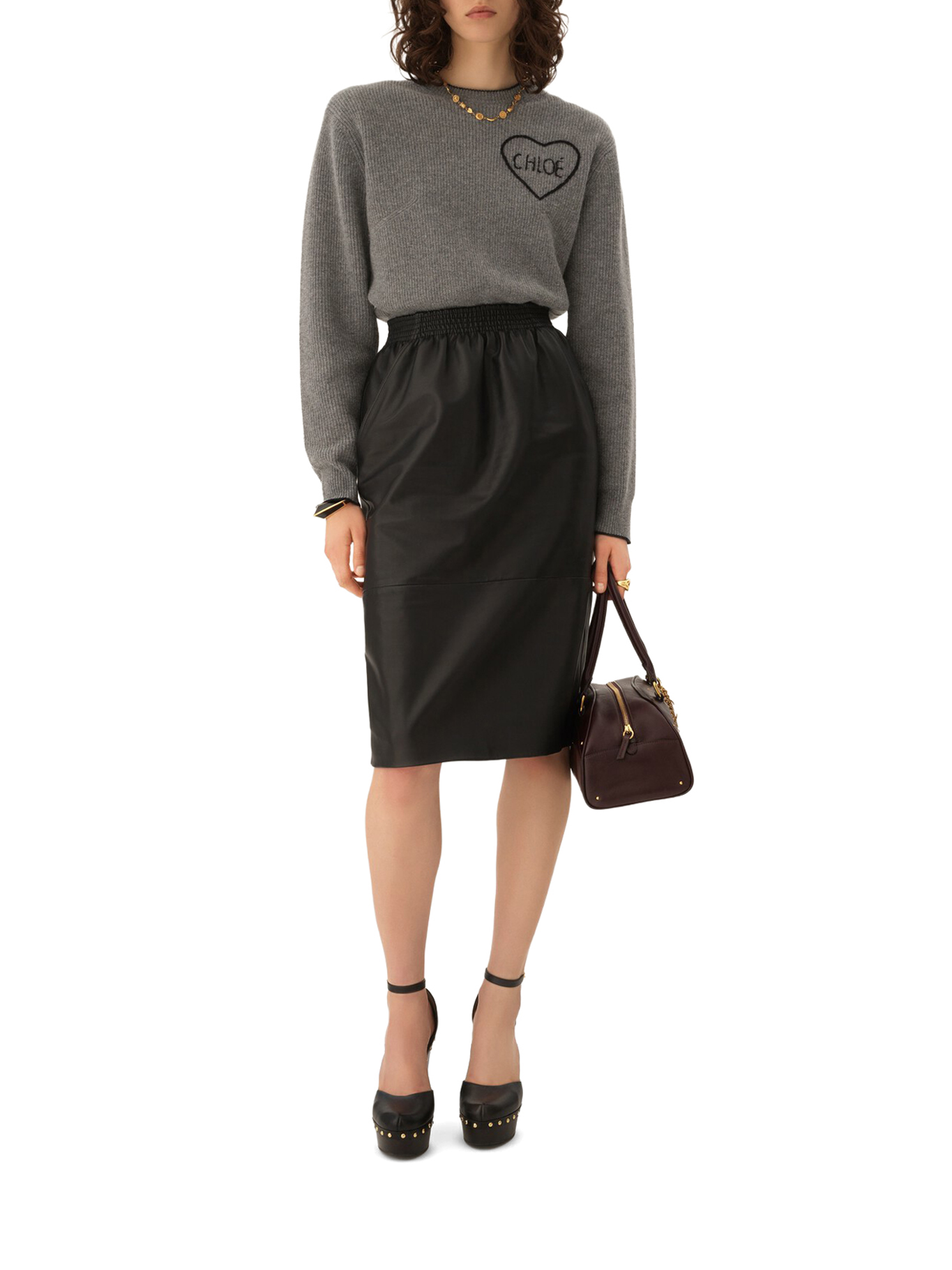 CROPPED WOOL KNIT SWEATER WITH LOGO CH26SMP39710012 (Chloé / ニット・セーター・カーディガン ) | Chloé (クロエ)(1)