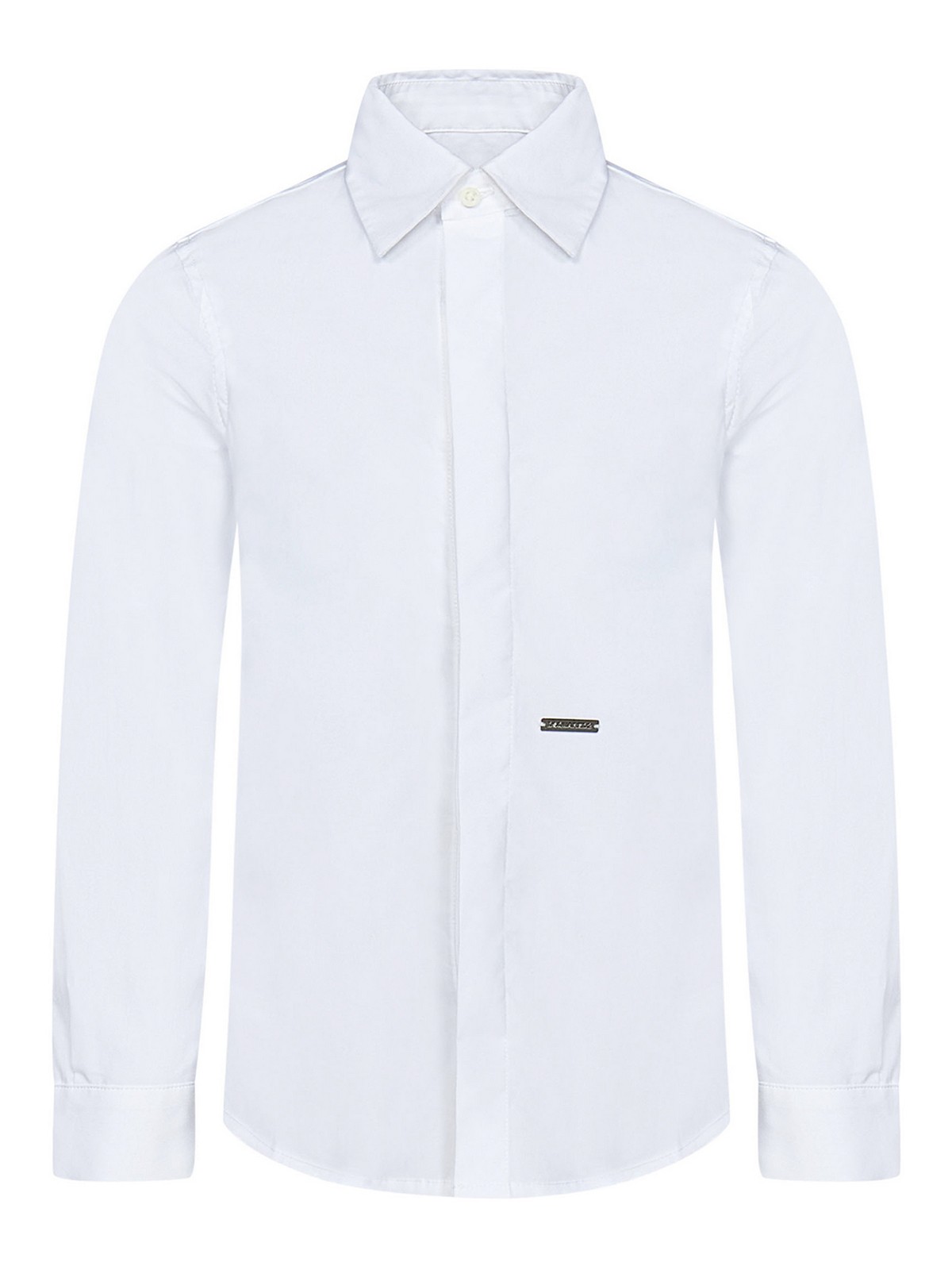White cotton shirt for boys DQ1177D007DDQ100 (Dsquared2 / シャツ・ブラウス ) | Dsquared2 (ディースクエアード)