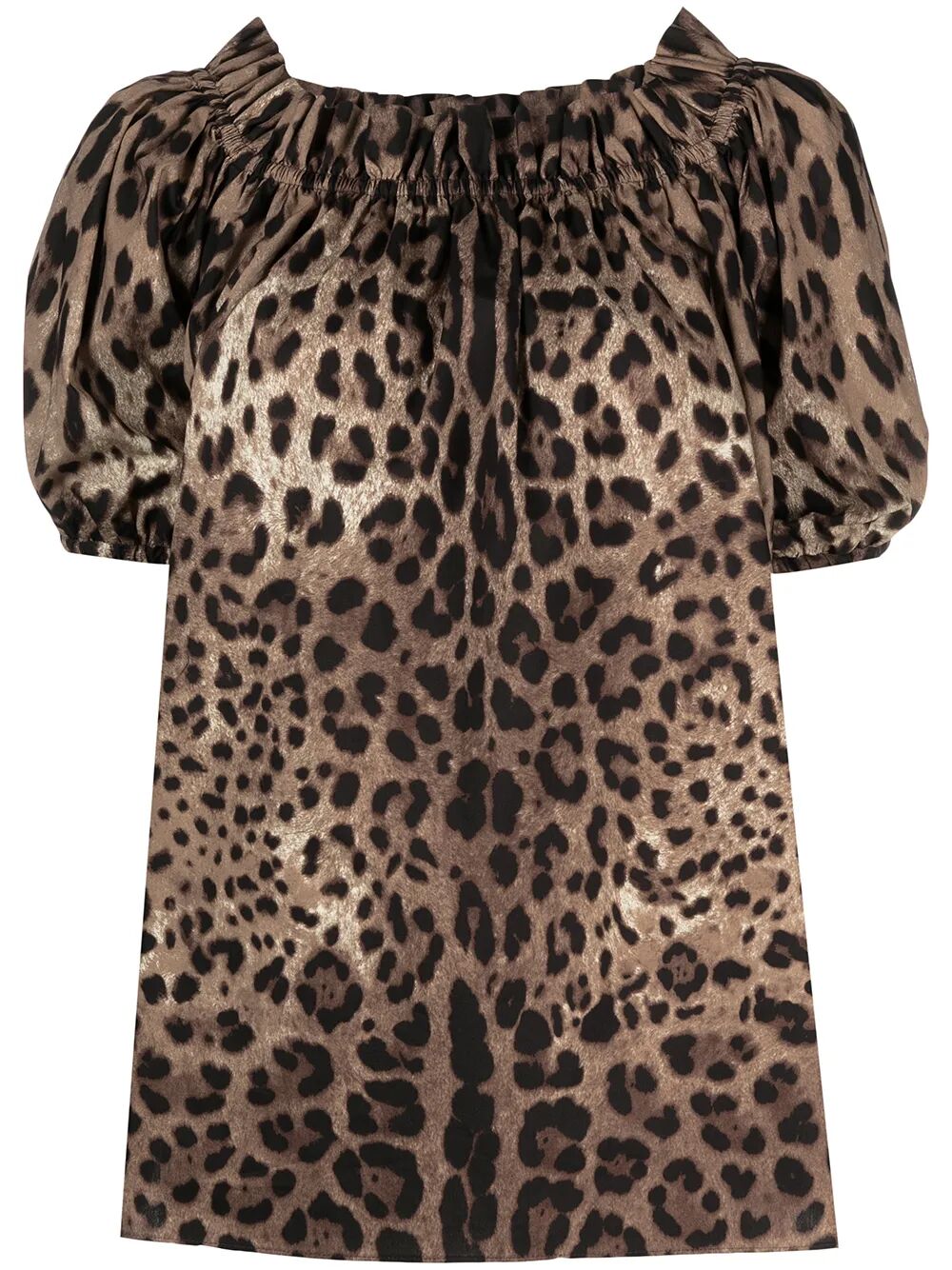 LEOPARD PRINT POPLIN SHORT-SLEEVED TOP F71J7THS5E3HY13M (Dolce & Gabbana / シャツ・ブラウス ) | Dolce & Gabbana (ドルチェガッバーナ)