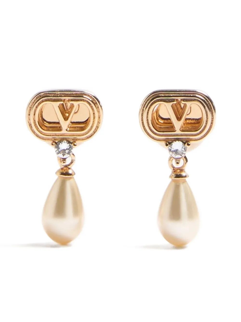 OVAL EARRINGS IN METAL, PEARLS AND SWAROVSKY® CRYSTALS WJ0BG8QVSBUJ (Valentino Garavani / ピアス・イヤリング ) | Valentino Garavani (ヴァレンティノ)