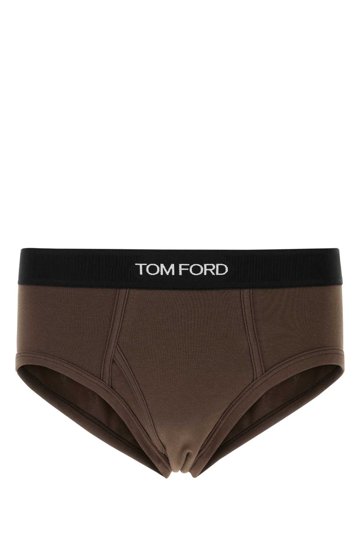 Brown stretch cotton slip T4LC11040206 (TOM FORD / アンダーウェア ) | TOM FORD (トムフォード)