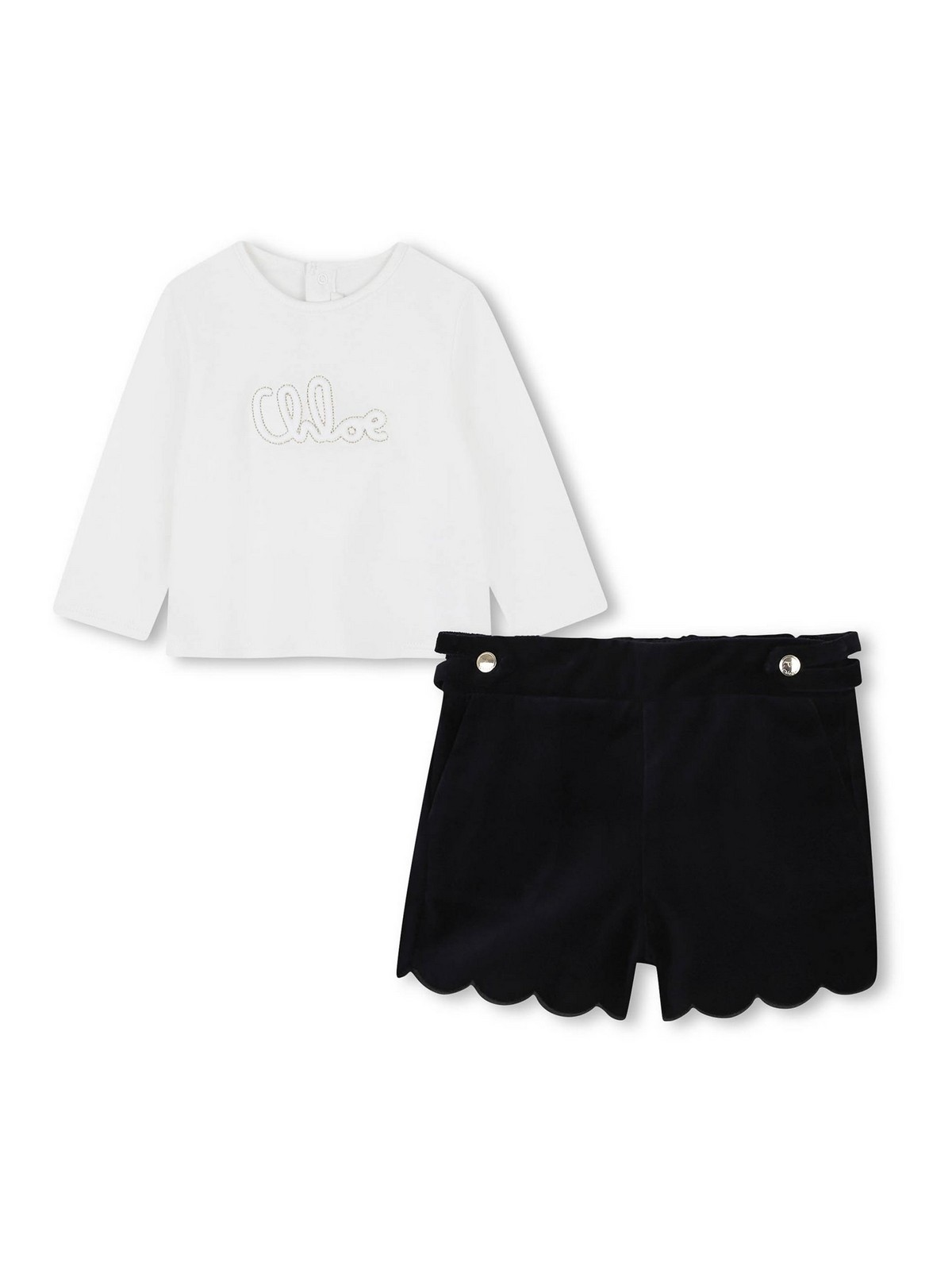 Set With Shorts And Scalloped Hem C20719N68 (Chloé / スウェット・フーディー ) | Chloé (クロエ)
