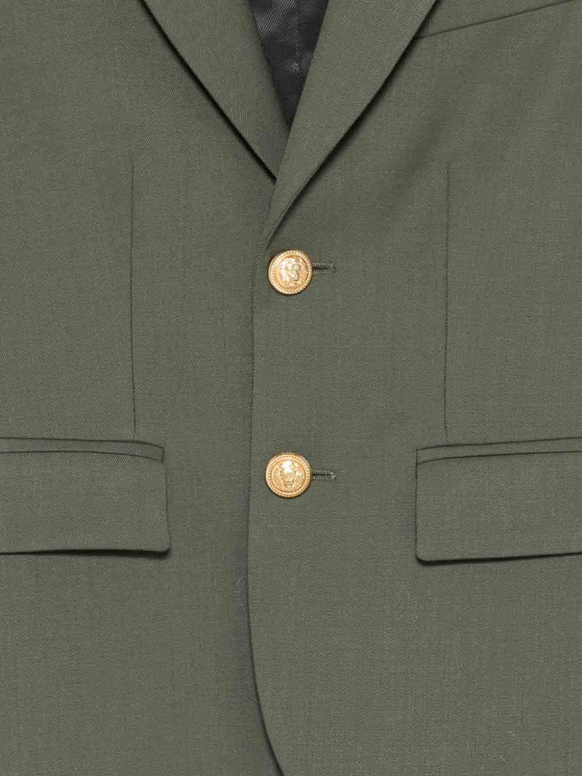 Green Single-Breasted Blazer BX2P74I0196762OR (Balmain / ブレザー・ジャケット ) | Balmain (バルマン)(2)