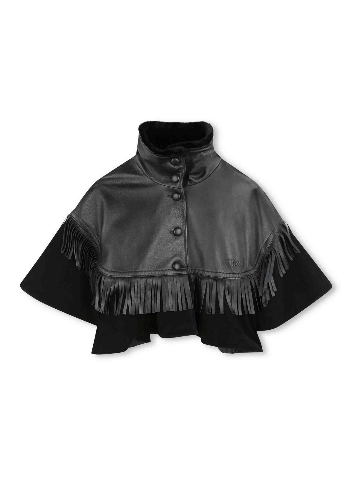 Leather Cape With Fringes C2066909B (Chloé / レザー&ファージャケット・コート ) | Chloé (クロエ)