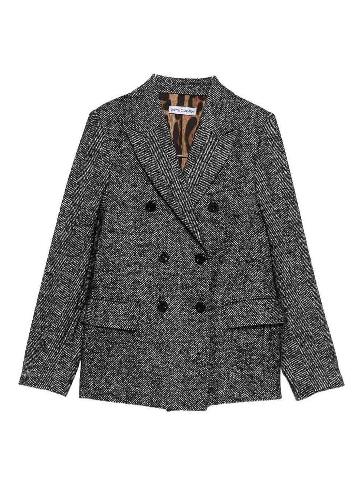 Double-breasted herringbone blazer L51J84FCZAFS8030 (Dolce & Gabbana / ブレザー・ジャケット ) | Dolce & Gabbana (ドルチェガッバーナ)