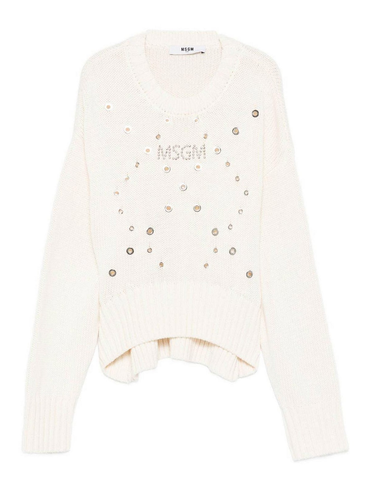 White eyelet sweater F5MSJGJP037013 (MSGM / ニット・セーター・カーディガン ) | MSGM (エムエスジーエム)