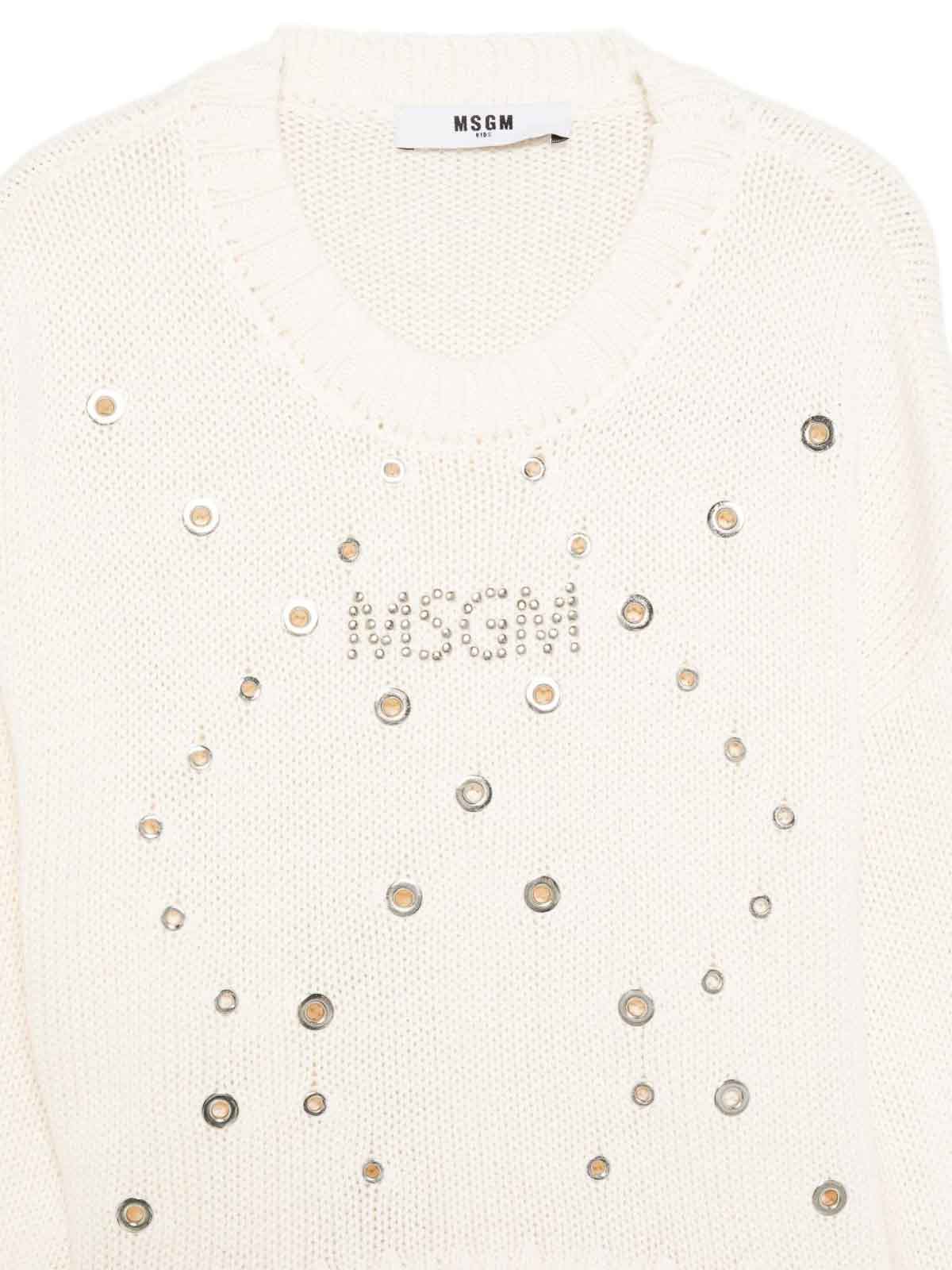 White eyelet sweater F5MSJGJP037013 (MSGM / ニット・セーター・カーディガン ) | MSGM (エムエスジーエム)(1)