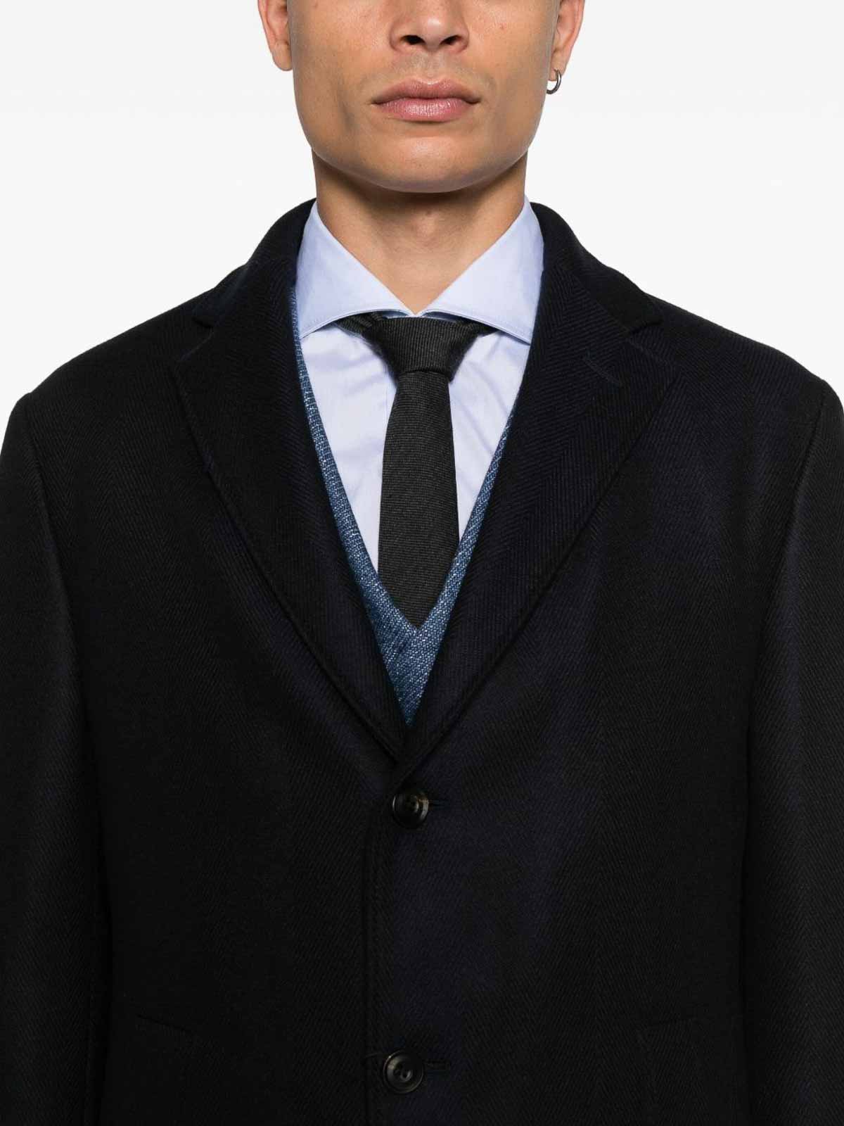 Navy Blue Single-Breasted Coat 26156226125E15 (CORNELIANI / コート ) | CORNELIANI (コルネリアーニ)(2)
