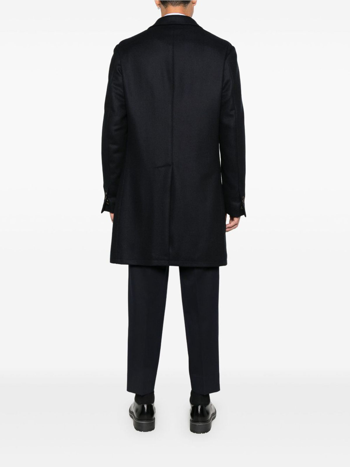 Navy Blue Single-Breasted Coat 26156226125E15 (CORNELIANI / コート ) | CORNELIANI (コルネリアーニ)(4)
