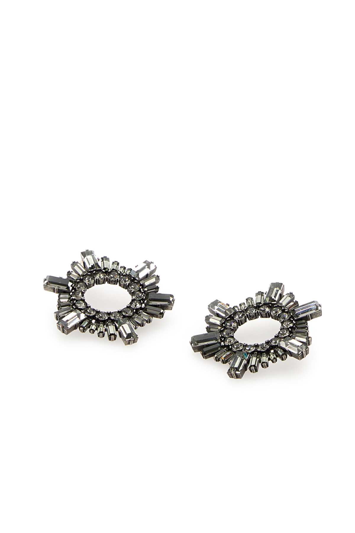 Embellished metal mini Begum earrings BEGUMEARRINGMINIBLANTSILBAS (AMINA MUADDI / ピアス・イヤリング ) | AMINA MUADDI (アミナ モアディ)(1)