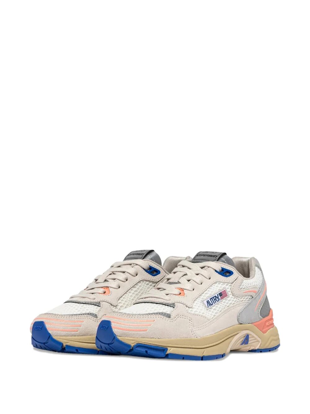 HYPERWAY SNEAKERS IN WHITE AND PEACH SUEDE AND MESH HYLWHU02WHTPEACHP (AUTRY / スニーカー ) | AUTRY (オートリー)(1)
