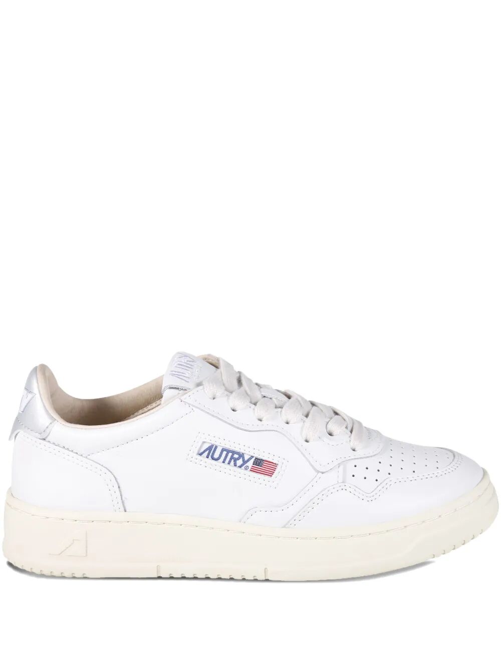 MEDALIST LOW SNEAKERS IN WHITE AND SILVER LEATHER AULWTB02WHTSILVER (AUTRY / スニーカー ) | AUTRY (オートリー)