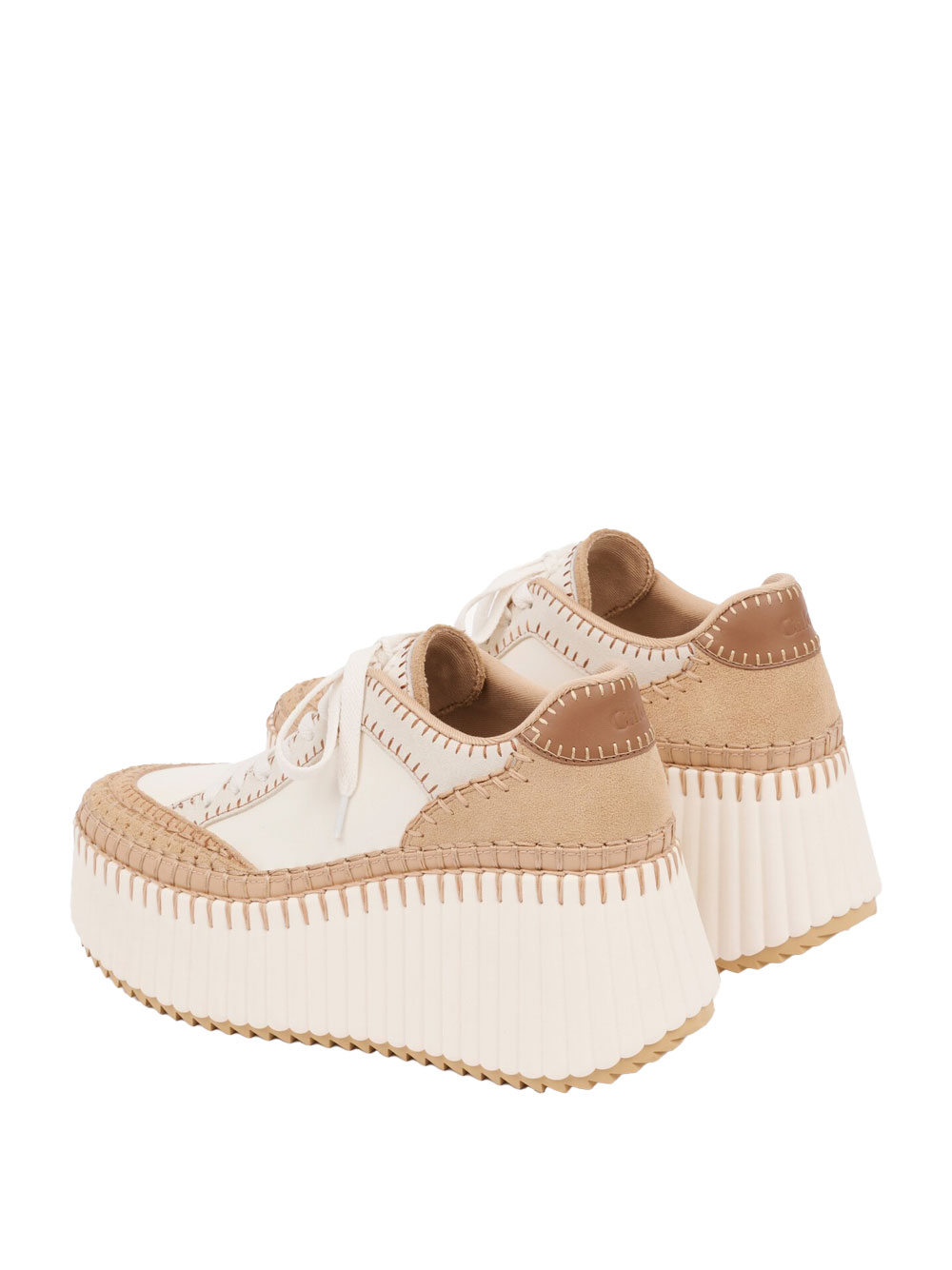 NAMA SMOOTH LEATHER AND SUEDE WEDGE SNEAKERS CHC24U02IBD70F (Chloé / スニーカー ) | Chloé (クロエ)(1)