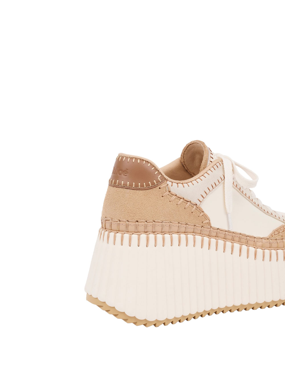 NAMA SMOOTH LEATHER AND SUEDE WEDGE SNEAKERS CHC24U02IBD70F (Chloé / スニーカー ) | Chloé (クロエ)(2)