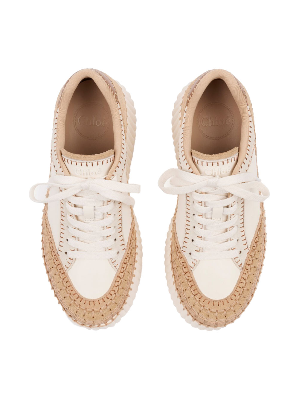 NAMA SMOOTH LEATHER AND SUEDE WEDGE SNEAKERS CHC24U02IBD70F (Chloé / スニーカー ) | Chloé (クロエ)(3)