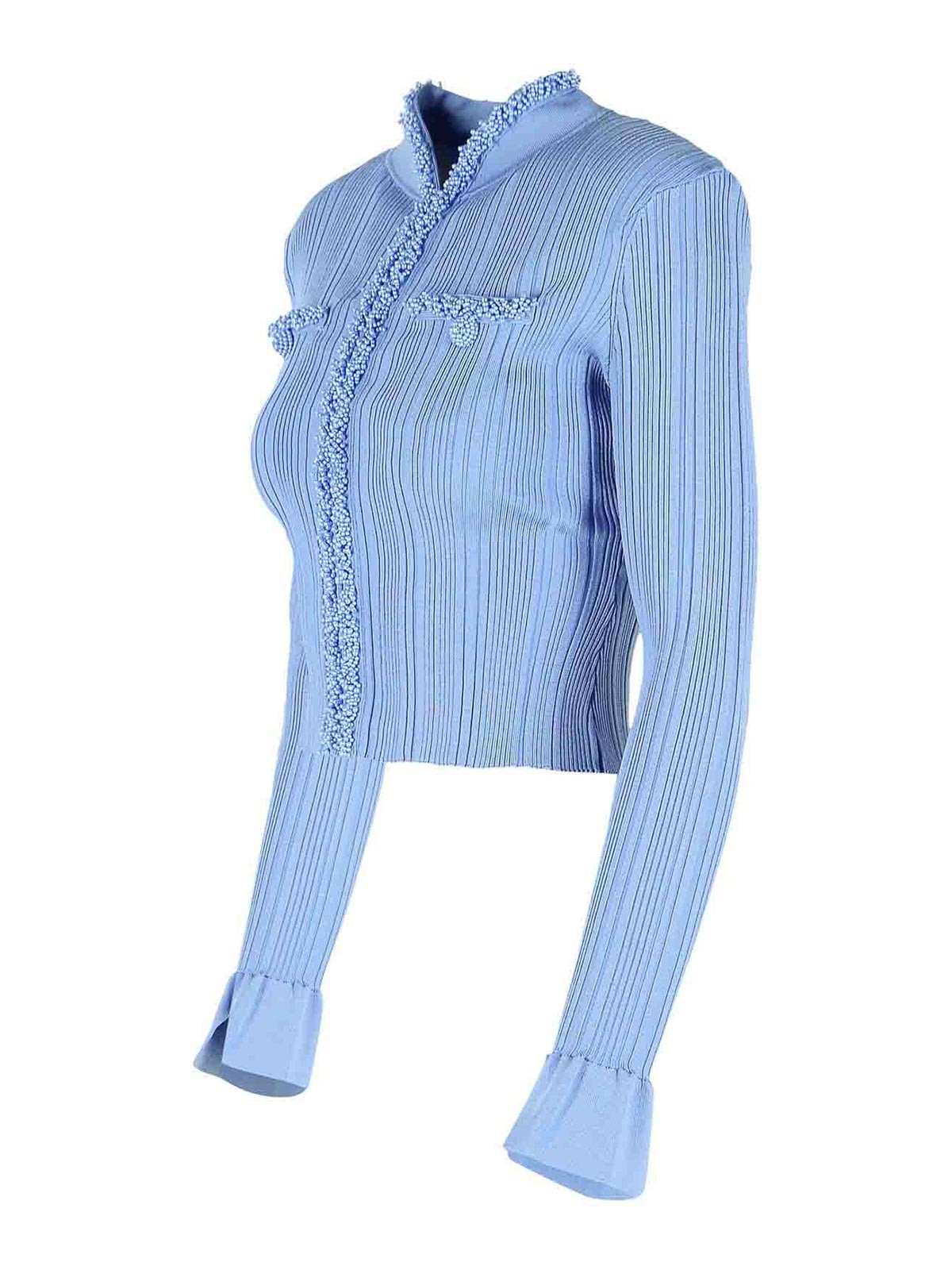 Pearl Cardigan In Light Blue Viscose Blend RS26555CBLUE (self-portrait / ニット・セーター・カーディガン ) | self-portrait (セルフ・ポートレイト)(2)