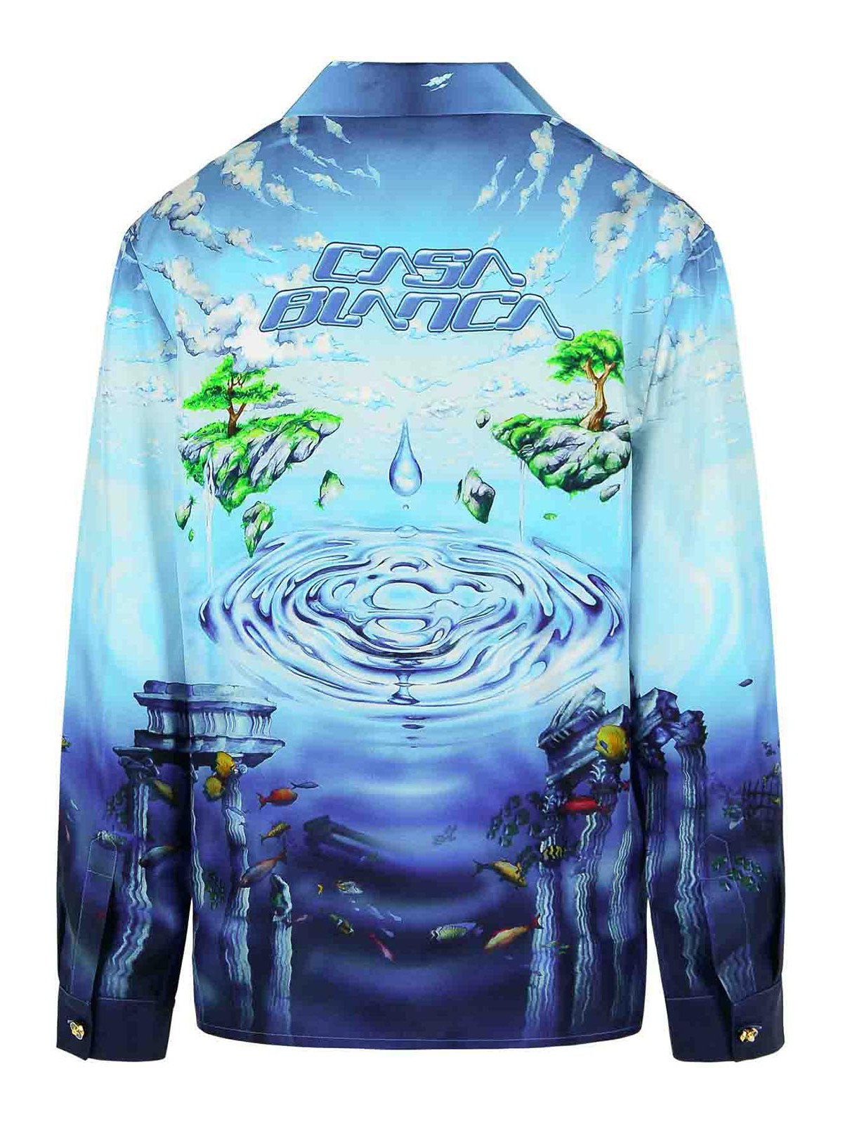 Blue Silk Shirt MSP26SH00601 (Casablanca / シャツ・ブラウス ) | Casablanca (カサブランカ)(1)