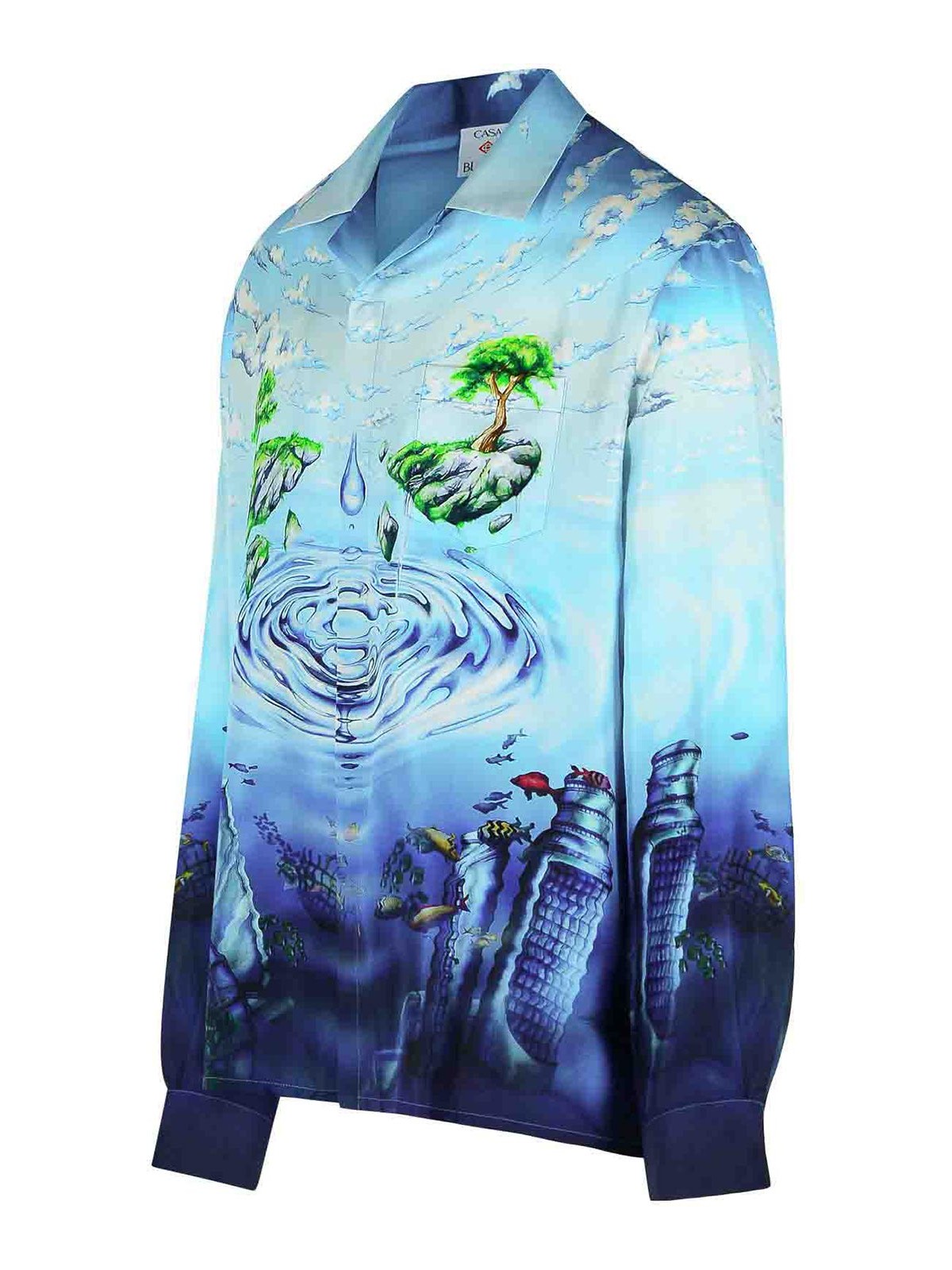 Blue Silk Shirt MSP26SH00601 (Casablanca / シャツ・ブラウス ) | Casablanca (カサブランカ)(2)