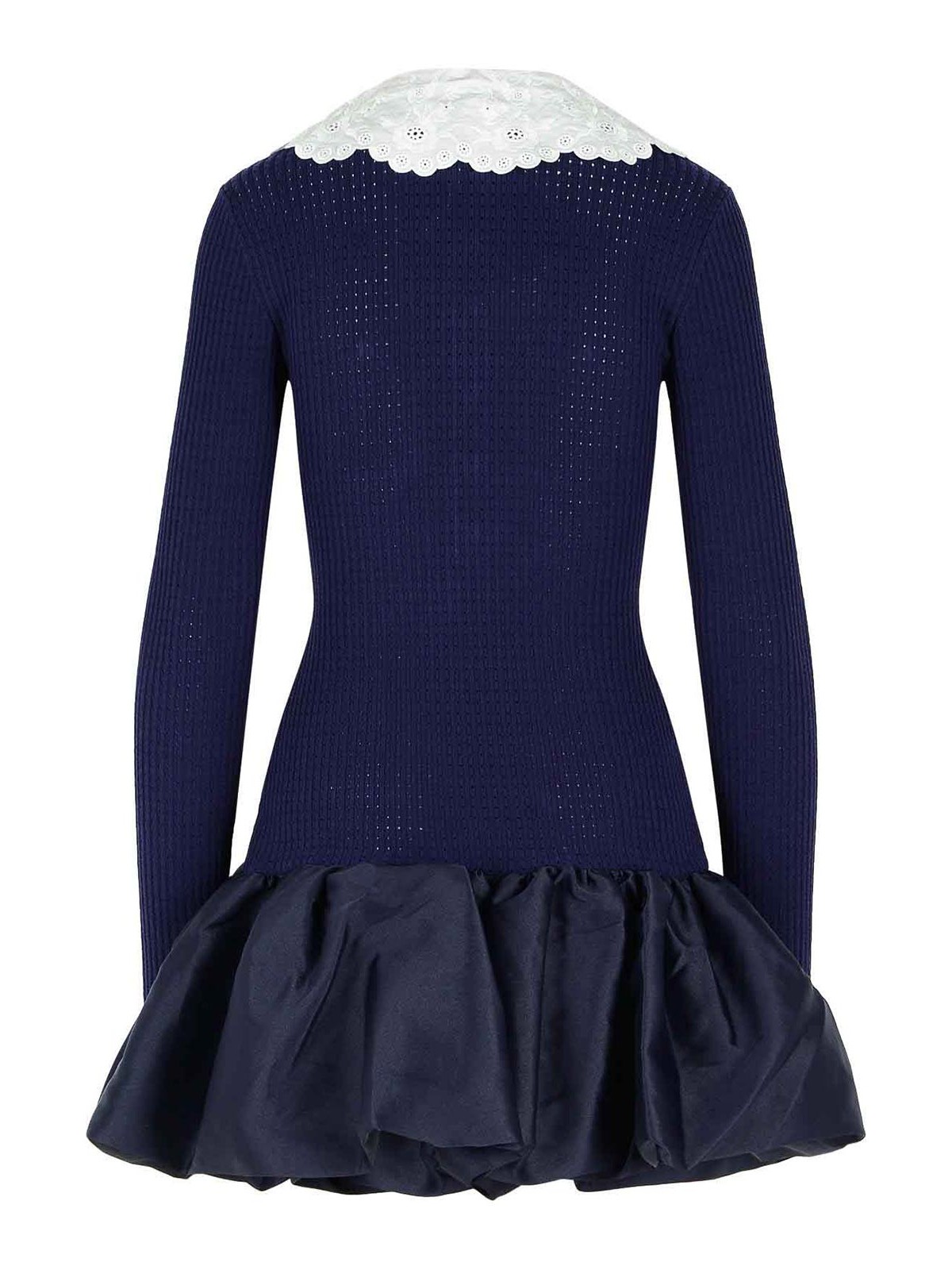 Navy Viscose Dress RS26106SBN (self-portrait / ワンピース・ドレス・オールインワン ) | self-portrait (セルフ・ポートレイト)(1)