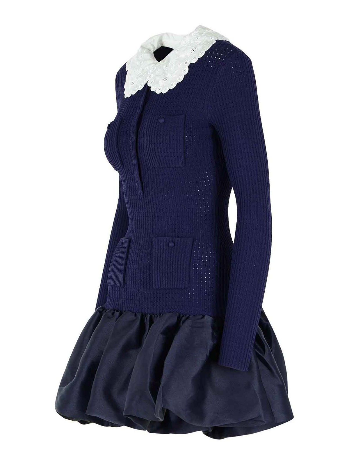 Navy Viscose Dress RS26106SBN (self-portrait / ワンピース・ドレス・オールインワン ) | self-portrait (セルフ・ポートレイト)(2)