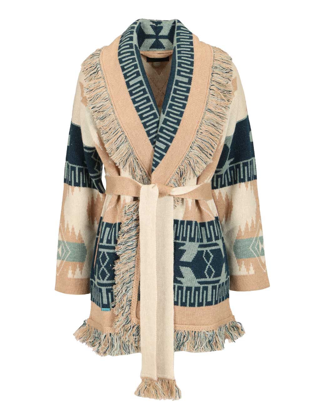 ICON JACQUARD CARDIGAN CHALK SAND LWHB064R26KNI0269617 (ALANUI / ニット・セーター・カーディガン ) | ALANUI (アラヌイ)