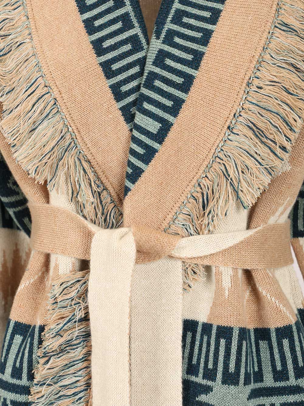 ICON JACQUARD CARDIGAN CHALK SAND LWHB064R26KNI0269617 (ALANUI / ニット・セーター・カーディガン ) | ALANUI (アラヌイ)(4)