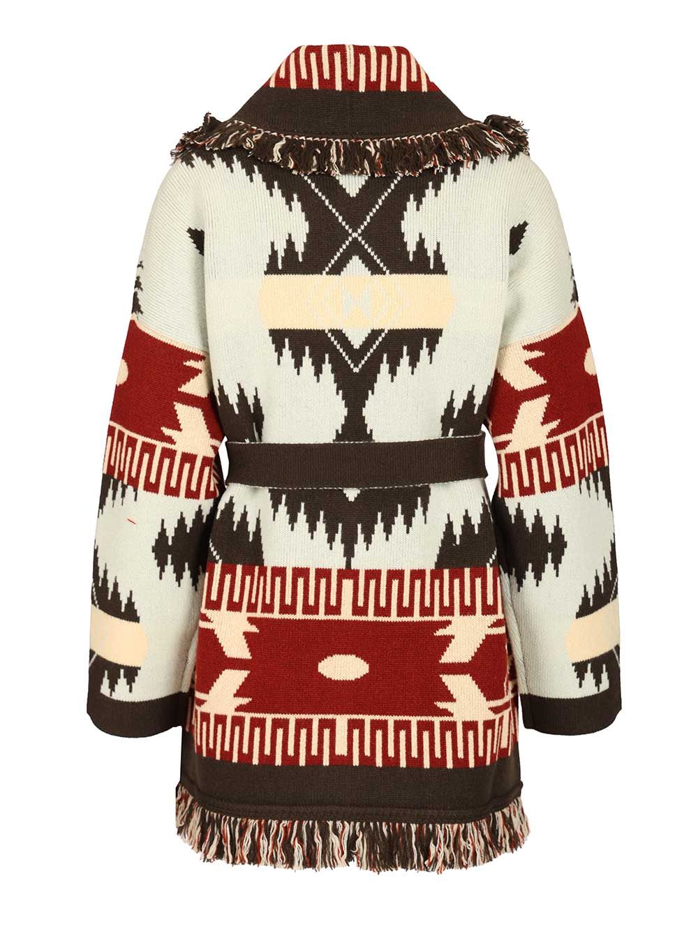 ICON JACQUARD CARDIGAN CYAN CELESTE DARK LWHB064R26KNI027416E (ALANUI / ニット・セーター・カーディガン ) | ALANUI (アラヌイ)(1)