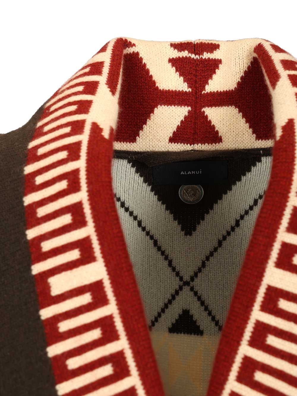 ICON JACQUARD CARDIGAN CYAN CELESTE DARK LWHB064R26KNI027416E (ALANUI / ニット・セーター・カーディガン ) | ALANUI (アラヌイ)(3)