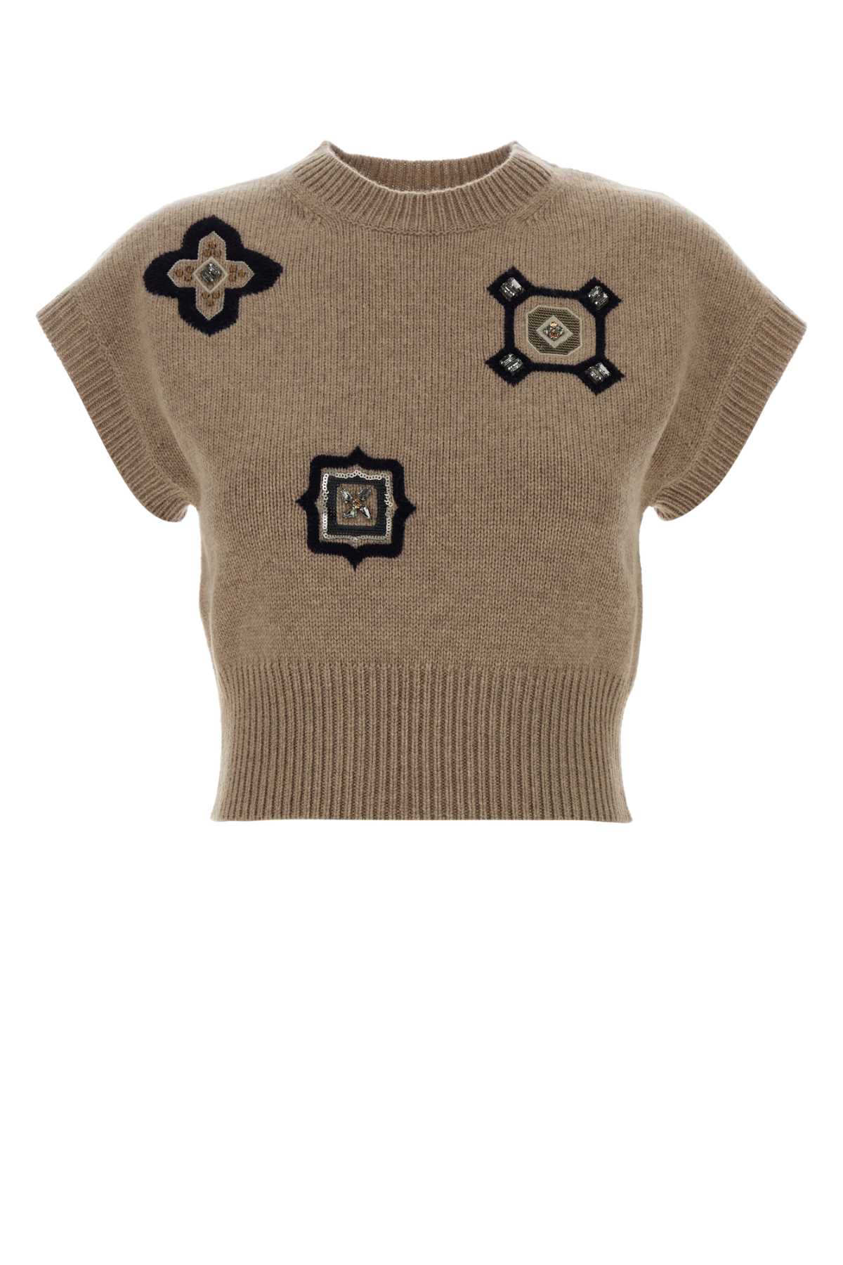 Cappuccino wool blend Anfora vest 2611361061600017 (Max Mara / ニット・セーター・カーディガン ) | Max Mara (マックスマーラ)