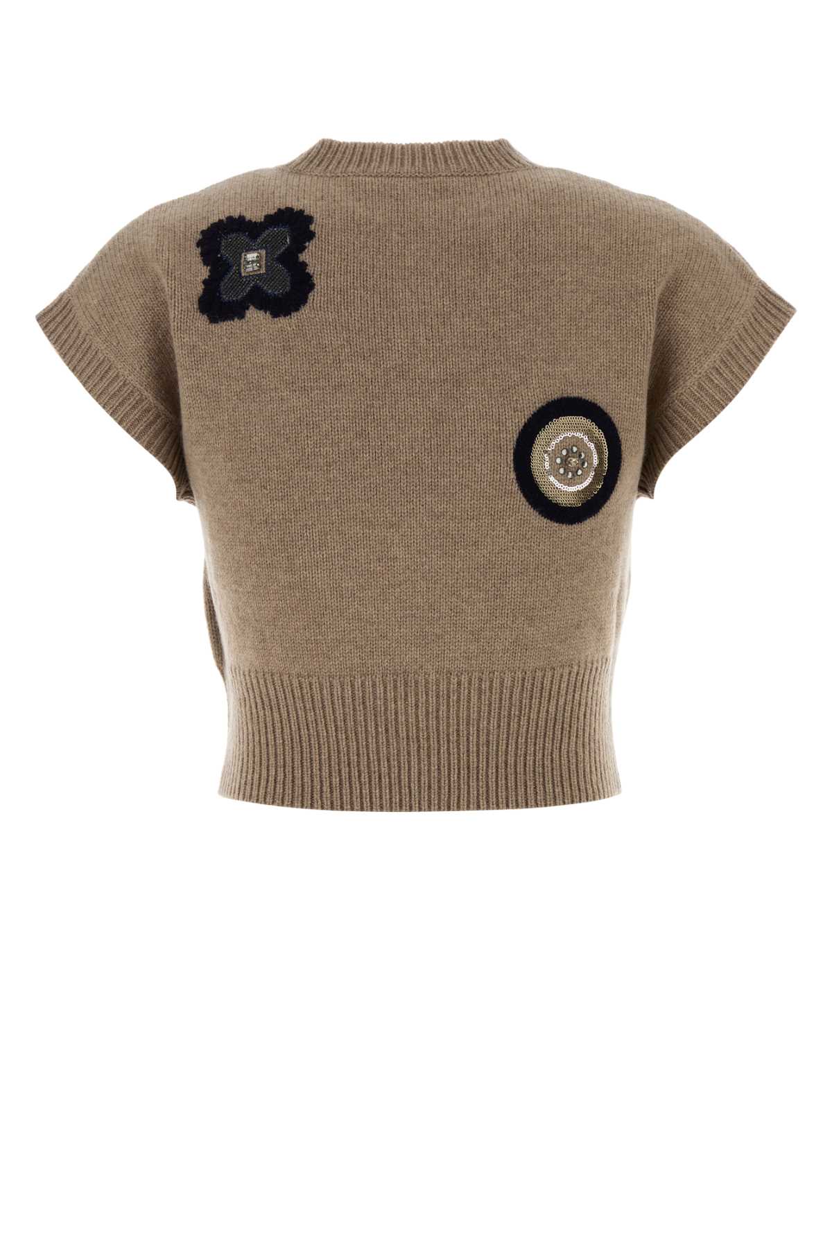 Cappuccino wool blend Anfora vest 2611361061600017 (Max Mara / ニット・セーター・カーディガン ) | Max Mara (マックスマーラ)(1)