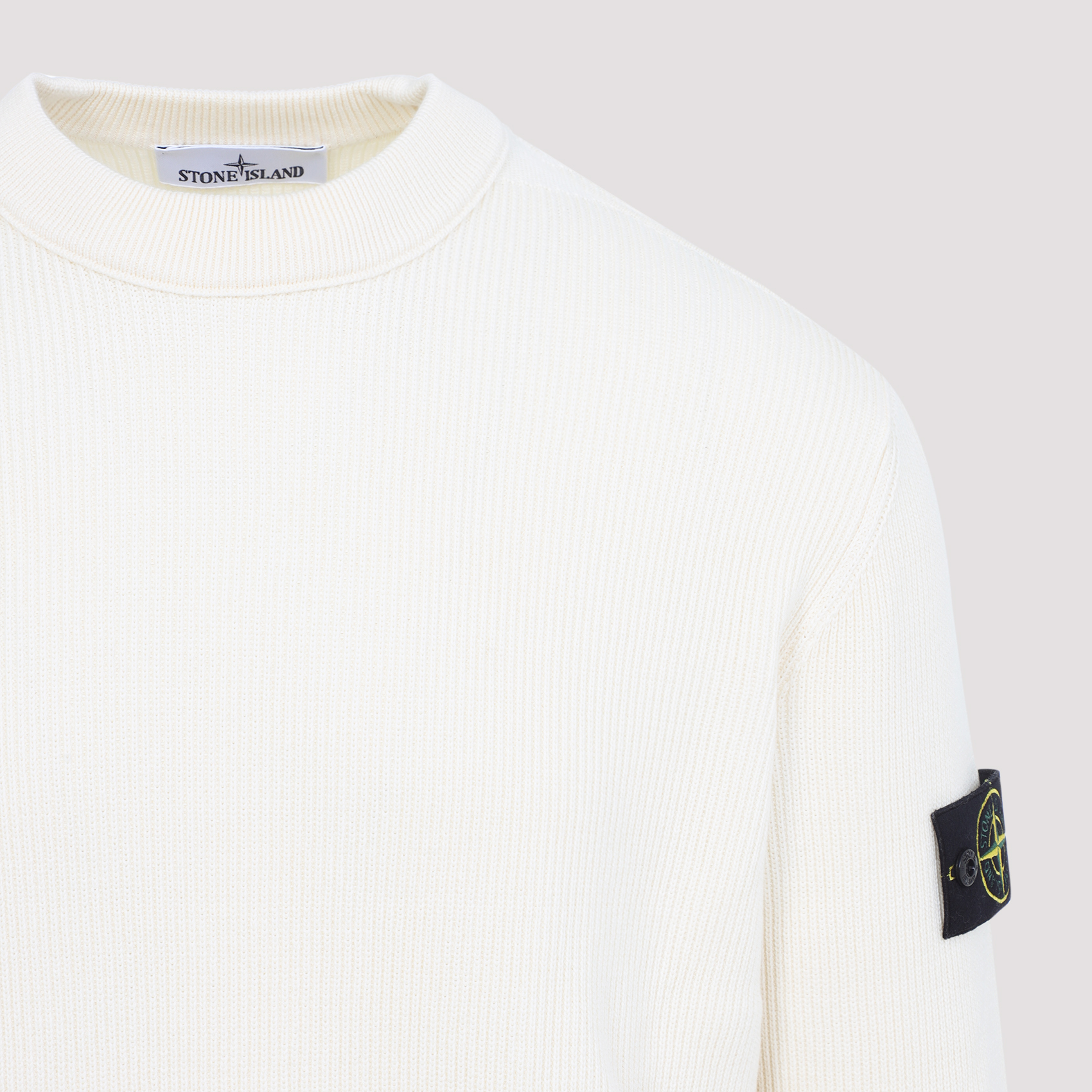 Ivory cotton sweater L1S155100154S00D8V0093 (STONE ISLAND / ニット・セーター・カーディガン ) | STONE ISLAND (ストーンアイランド)(3)