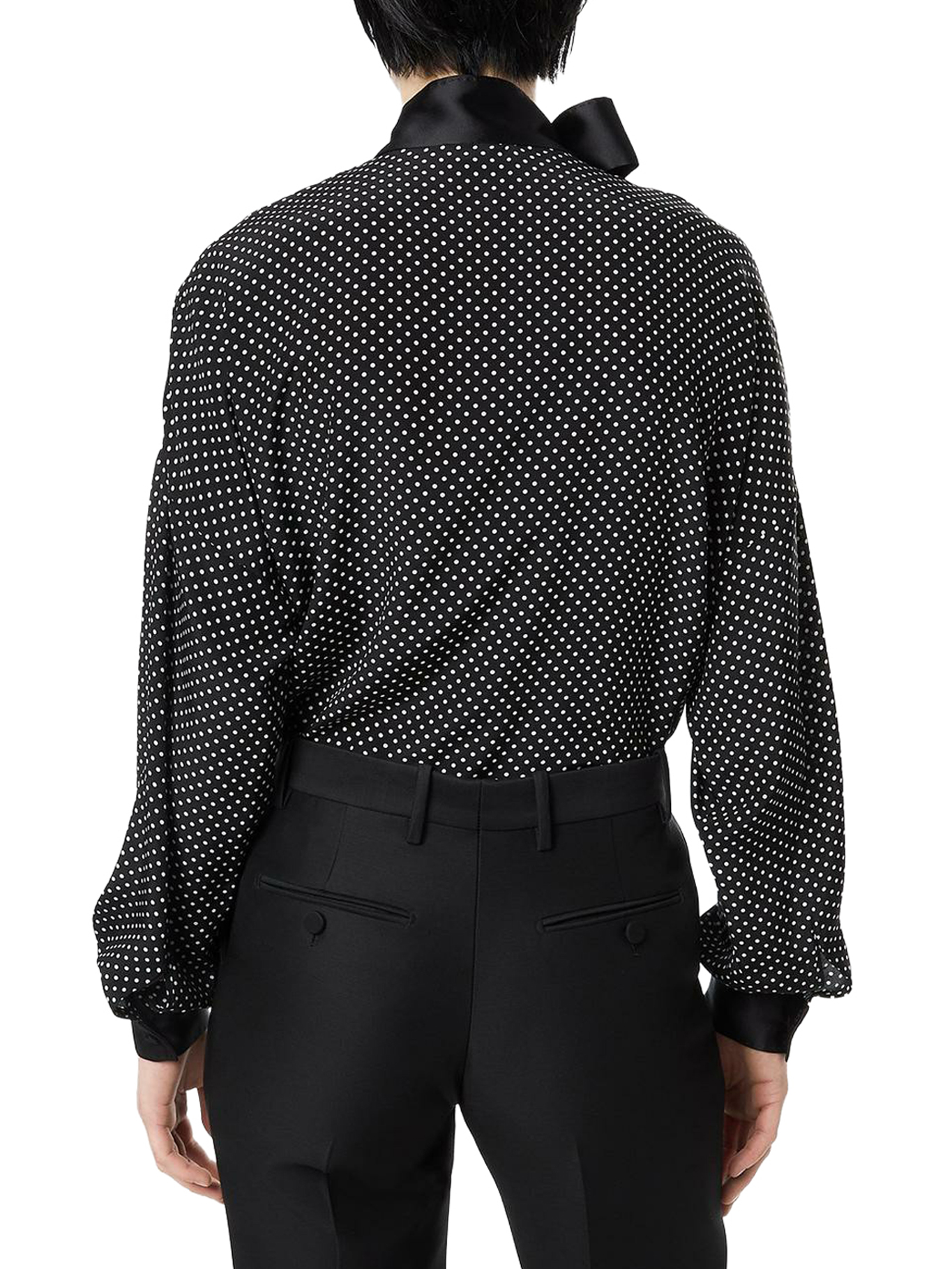 POLKA-DOT SILK CREPE BLOUSE WITH TUXEDO DETAILS CA3333FAP250NWG (TOM FORD / シャツ・ブラウス ) | TOM FORD (トムフォード)(2)