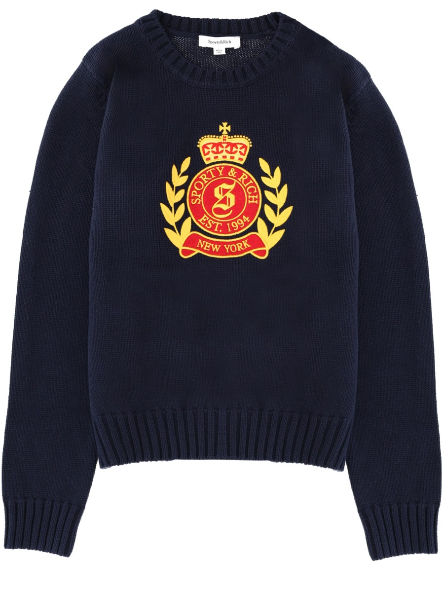 JERSEY WITH LOGO WS06562243BL106DARKNAVY (Sporty & Rich / ニット・セーター・カーディガン ) | Sporty & Rich (スポーティアンドリッチ)