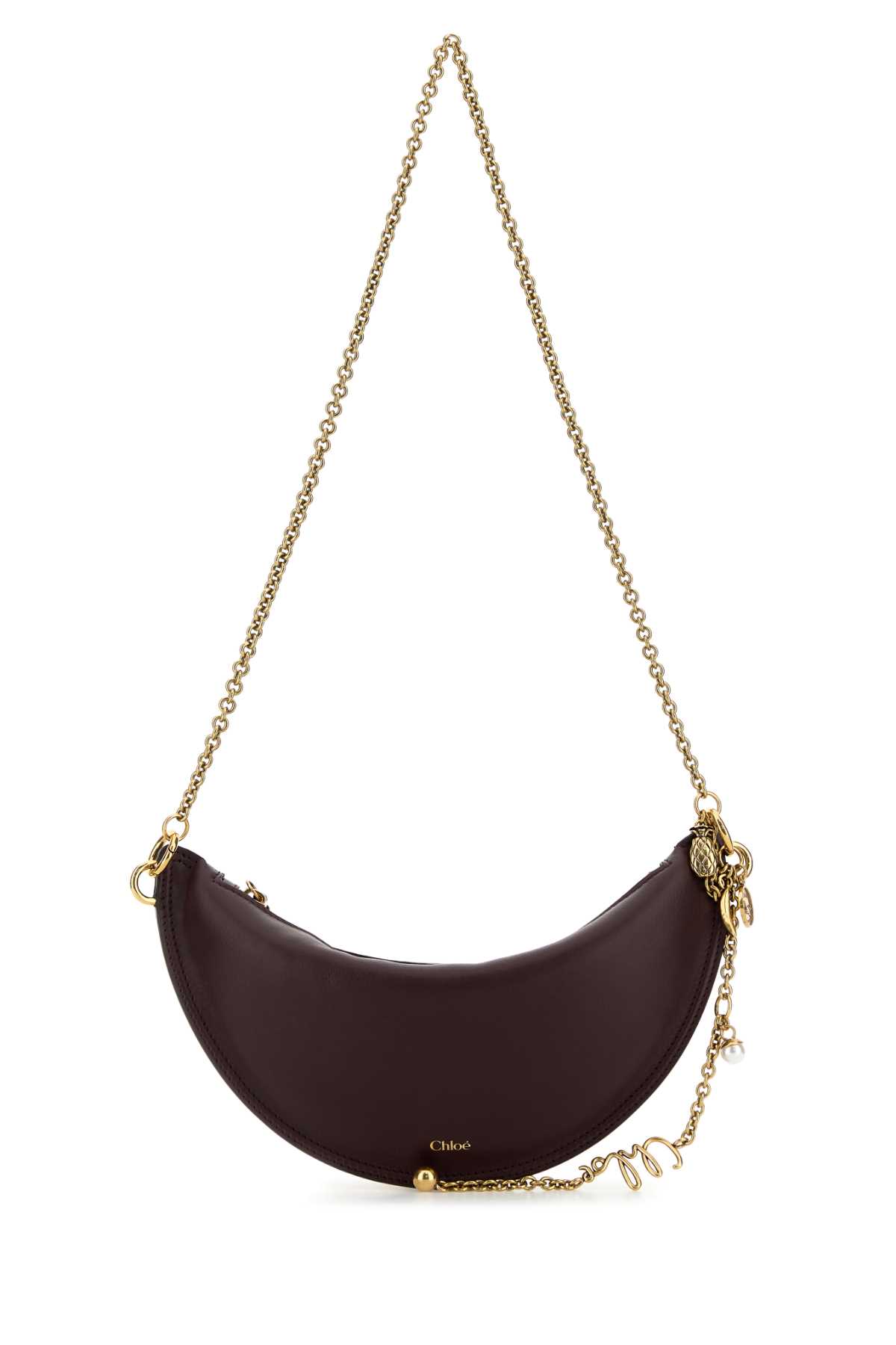 Aubergine leather mini Halfmoon shoulder bag CHC25WP124P80602 (Chloé / ハンドバッグ・ショルダーバッグ ) | Chloé (クロエ)