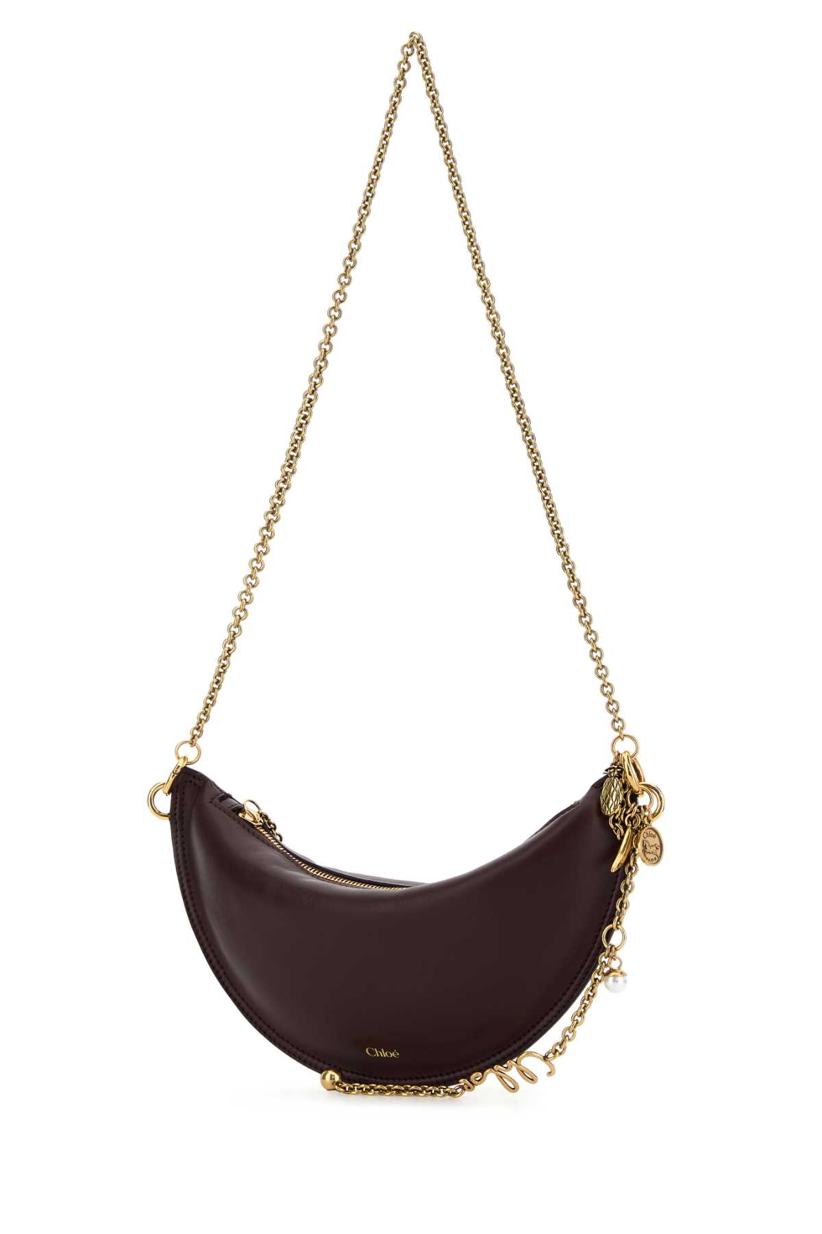 Aubergine leather mini Halfmoon shoulder bag CHC25WP124P80602 (Chloé / ハンドバッグ・ショルダーバッグ ) | Chloé (クロエ)(1)
