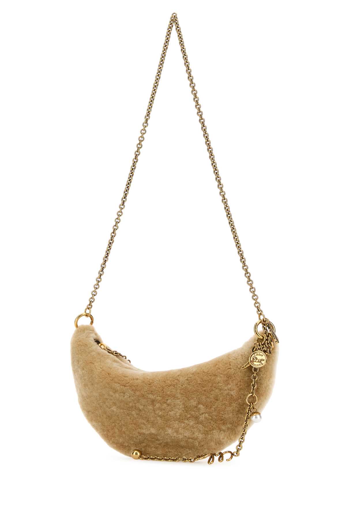 Beige shearling mini Halfmoon shoulder bag CHC25WP124Q5824M (Chloé / ハンドバッグ・ショルダーバッグ ) | Chloé (クロエ)(1)