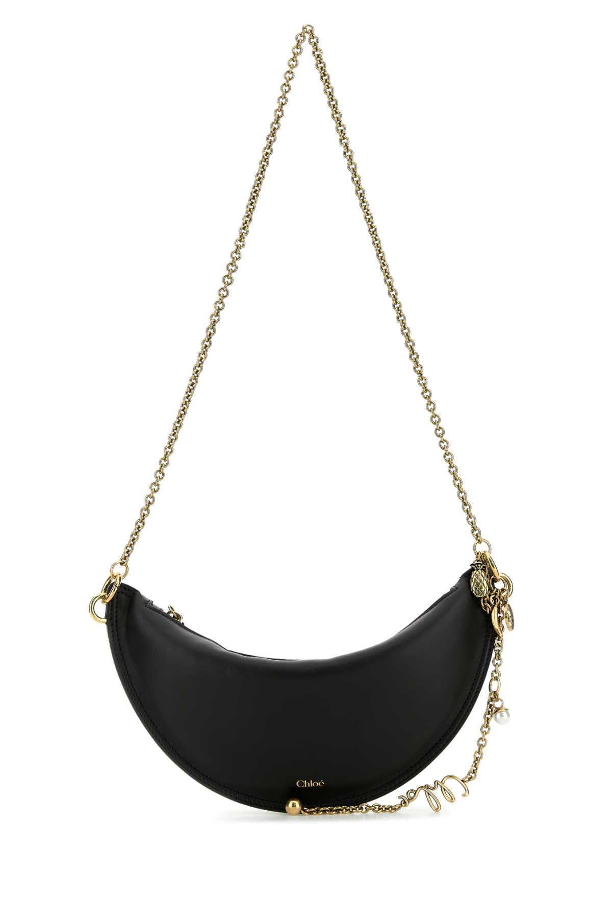 Black leather mini Halfmoon shoulder bag CHC25WP124P80001 (Chloé / ハンドバッグ・ショルダーバッグ ) | Chloé (クロエ)