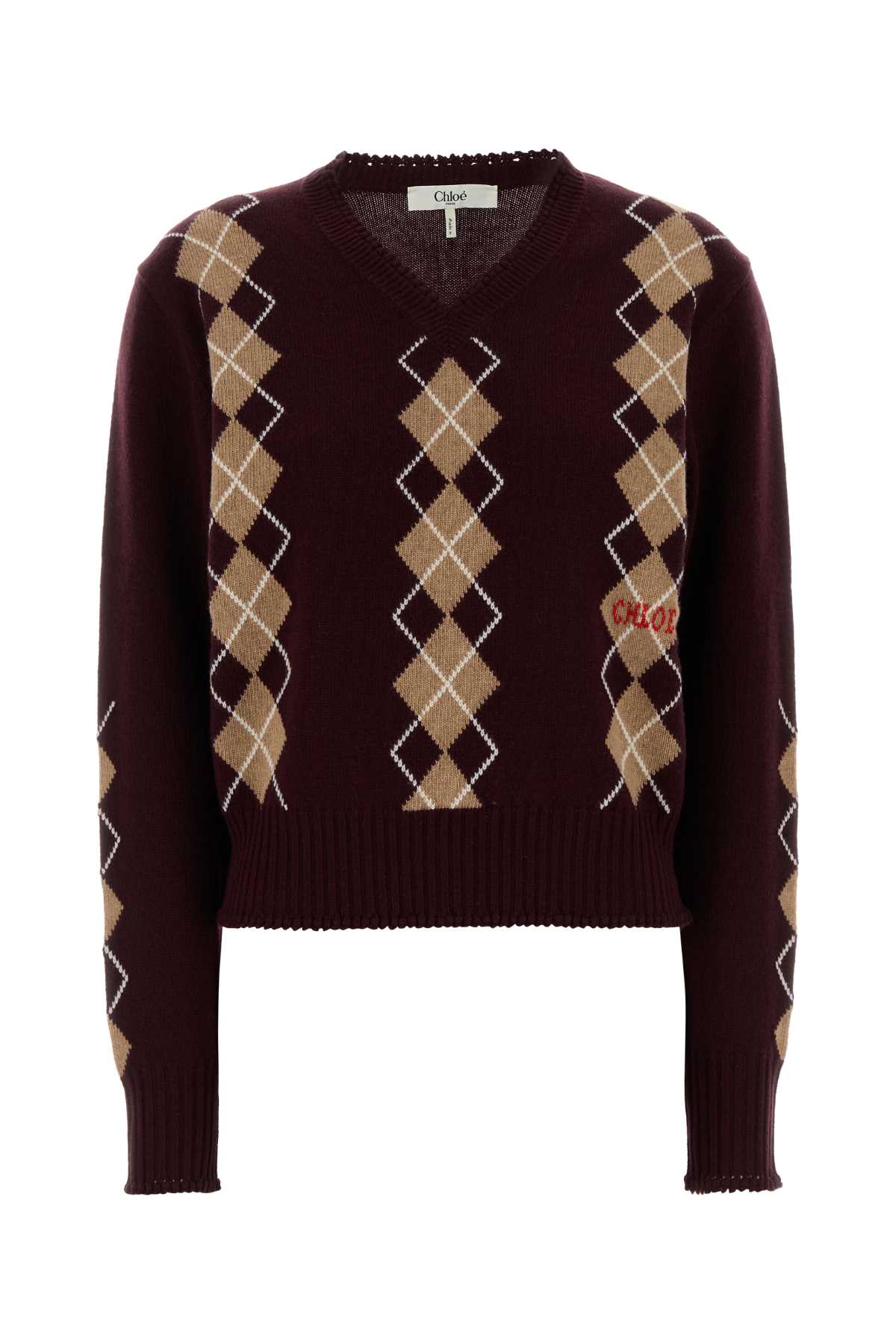 Burgundy wool blend sweater CH25WMP01580601 (Chloé / ニット・セーター・カーディガン ) | Chloé (クロエ)