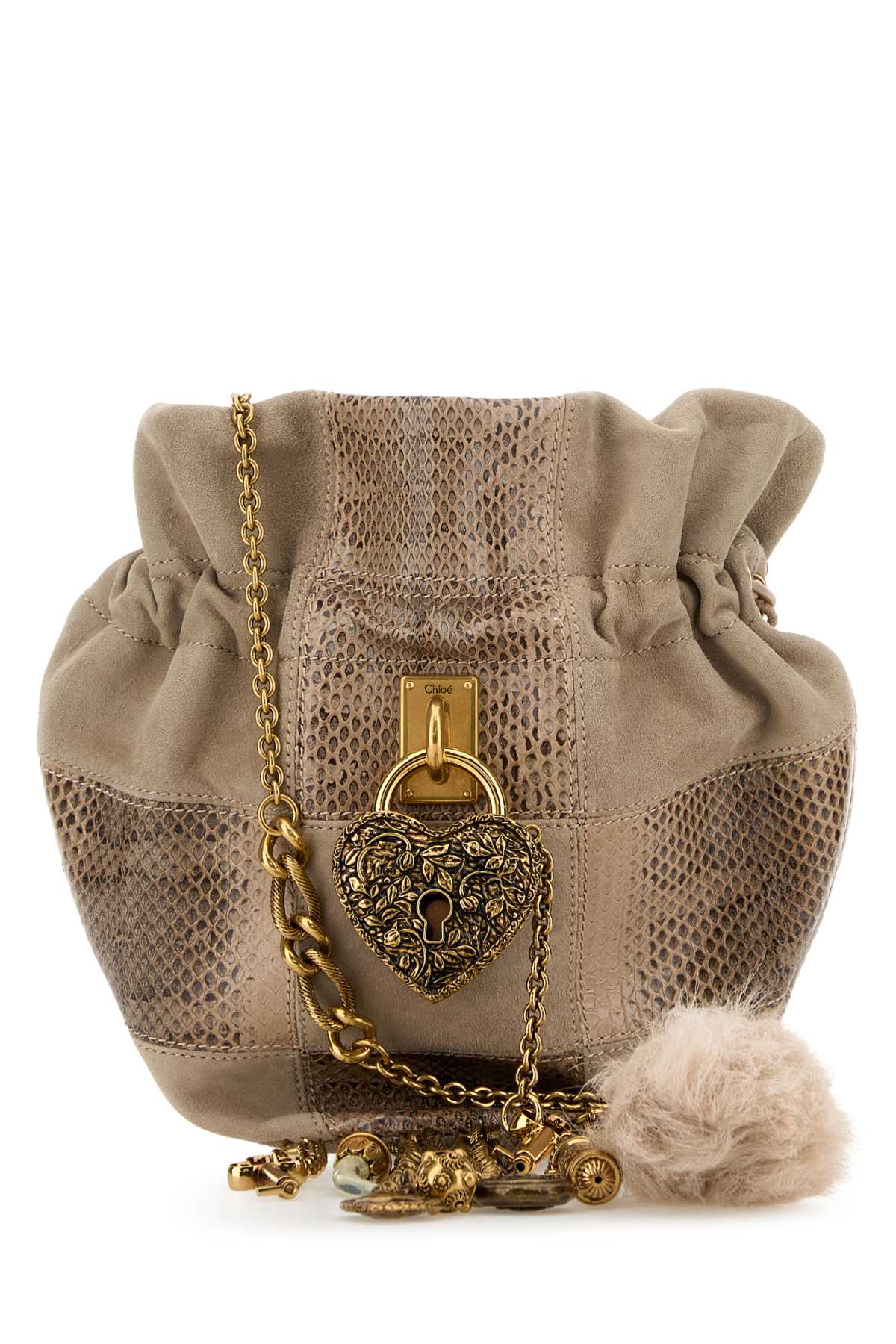 Dove grey leather Chain bucket bag CH25WS712Q7820E (Chloé / ハンドバッグ・ショルダーバッグ ) | Chloé (クロエ)