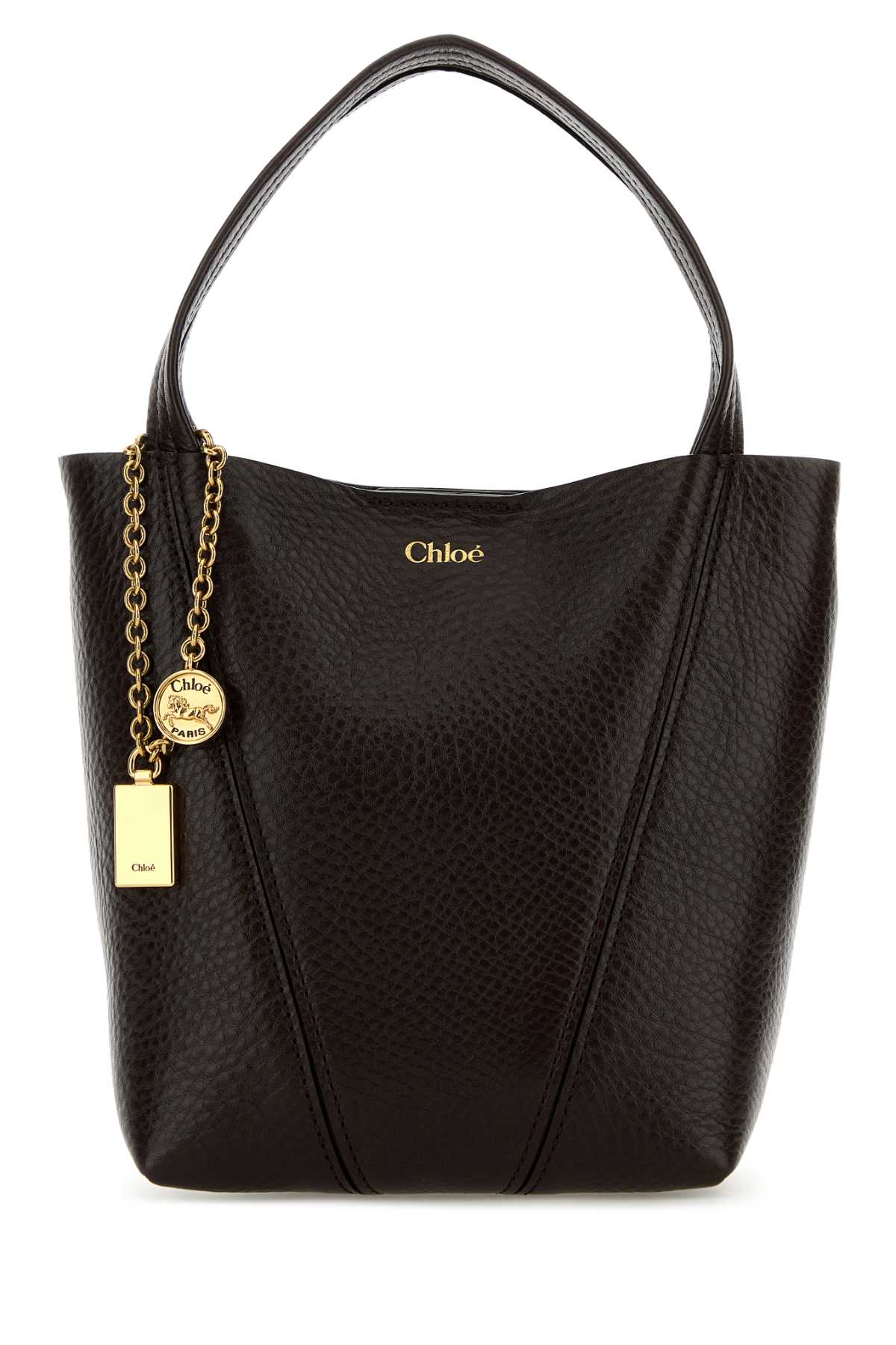 Dark brown leather small Spin shopping bag CHC25SS812N8424X (Chloé / ハンドバッグ・ショルダーバッグ ) | Chloé (クロエ)