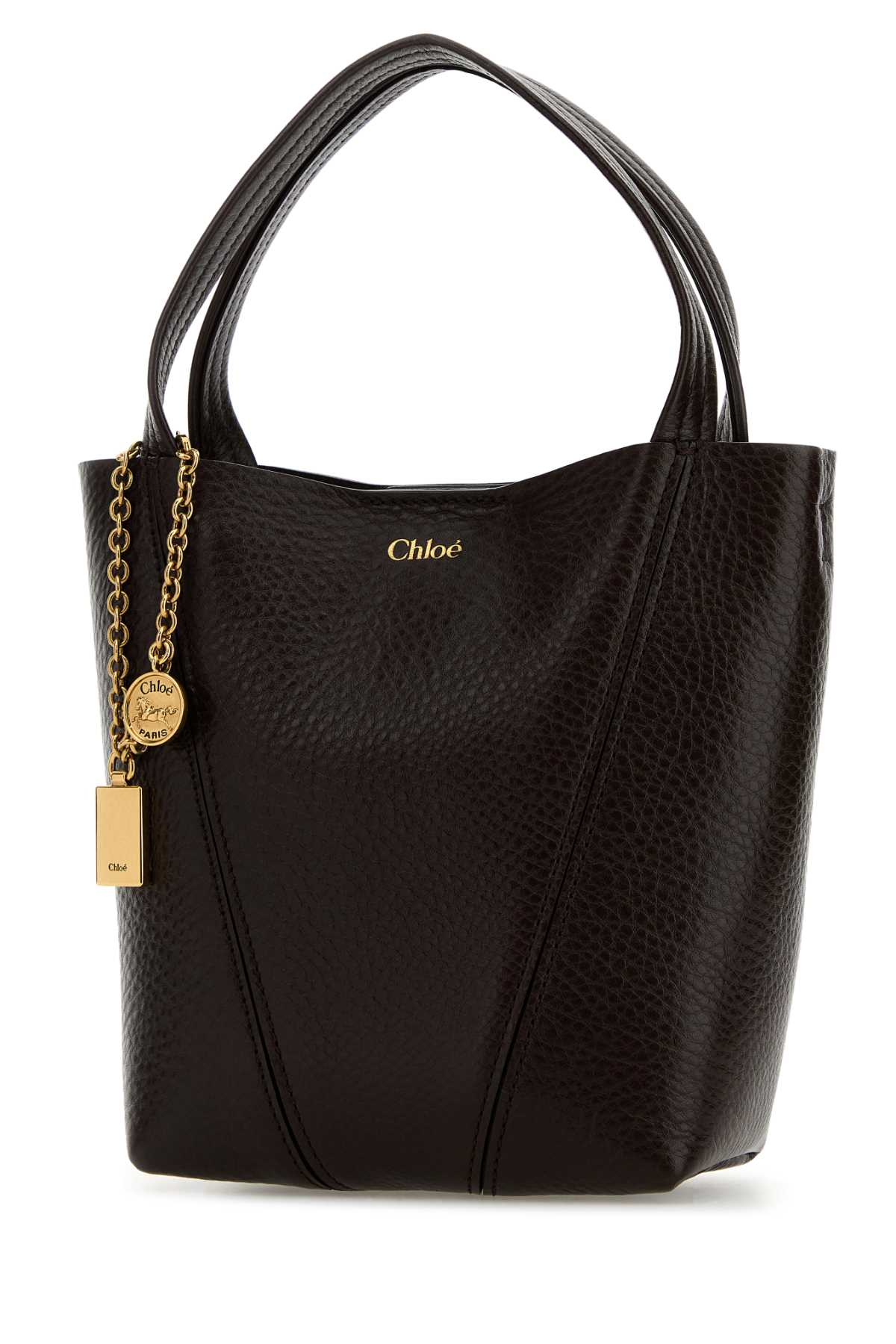 Dark brown leather small Spin shopping bag CHC25SS812N8424X (Chloé / ハンドバッグ・ショルダーバッグ ) | Chloé (クロエ)(1)