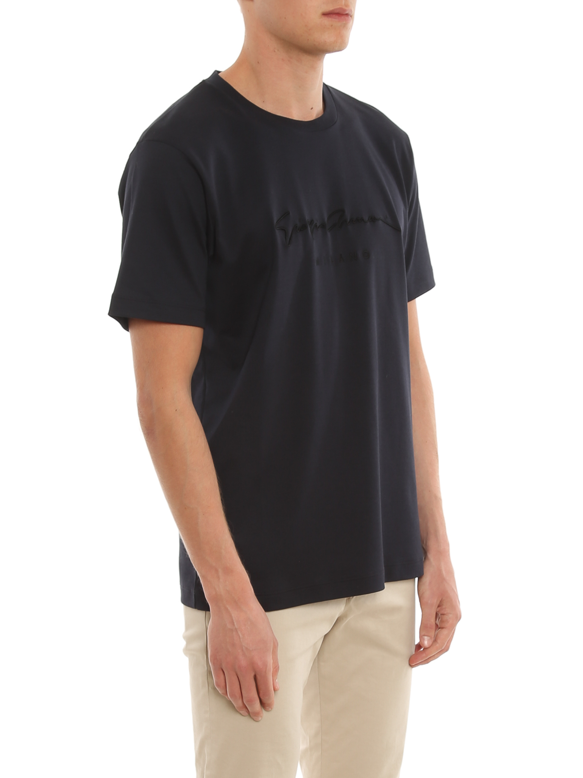 Logo embroidery cotton T-shirt 6GSM90SJRQZUBSG (GIORGIO ARMANI / Tシャツ・カットソー ) | GIORGIO ARMANI (ジョルジオ アルマーニ)(4)